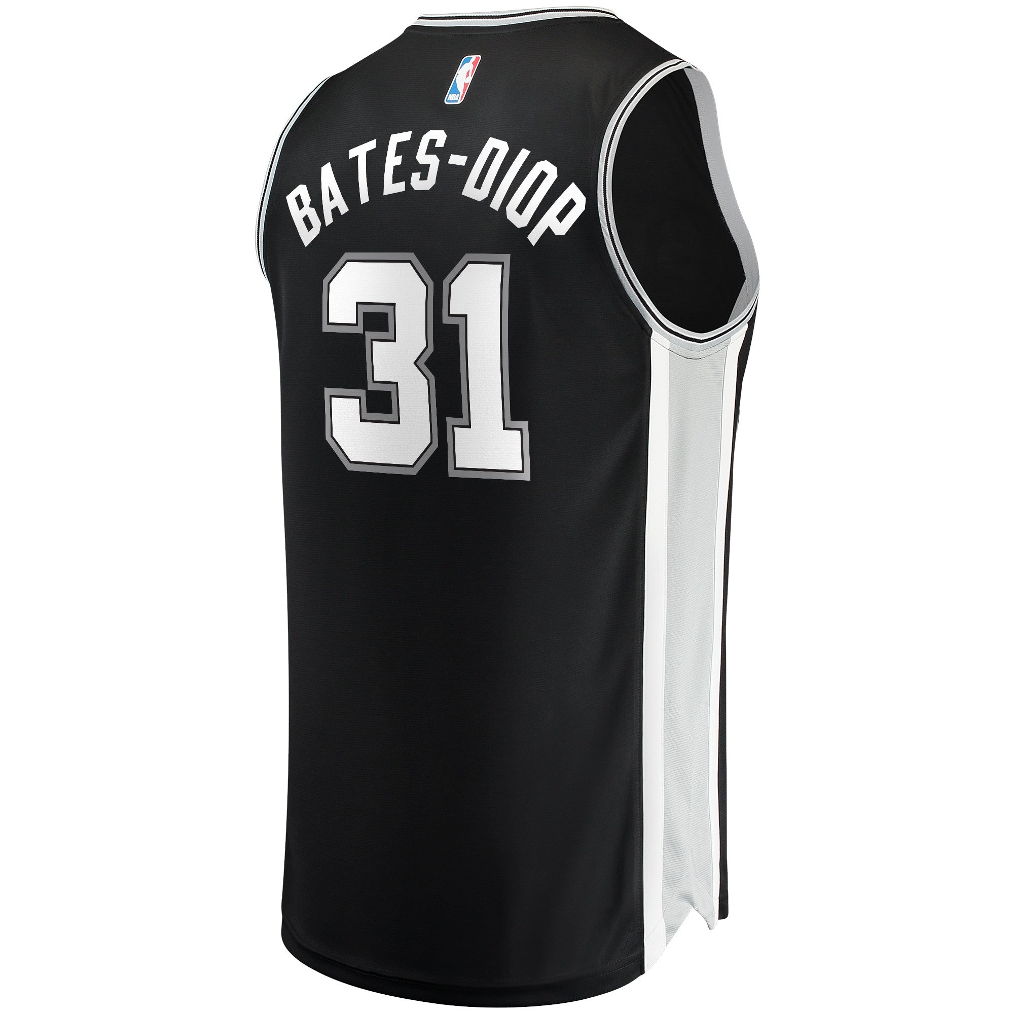 Men's Fanatics Branded Keita Bates-Diop Black San Antonio Spurs 2021/22 Fast Break Replica Jersey - Icon Edition - vstockx