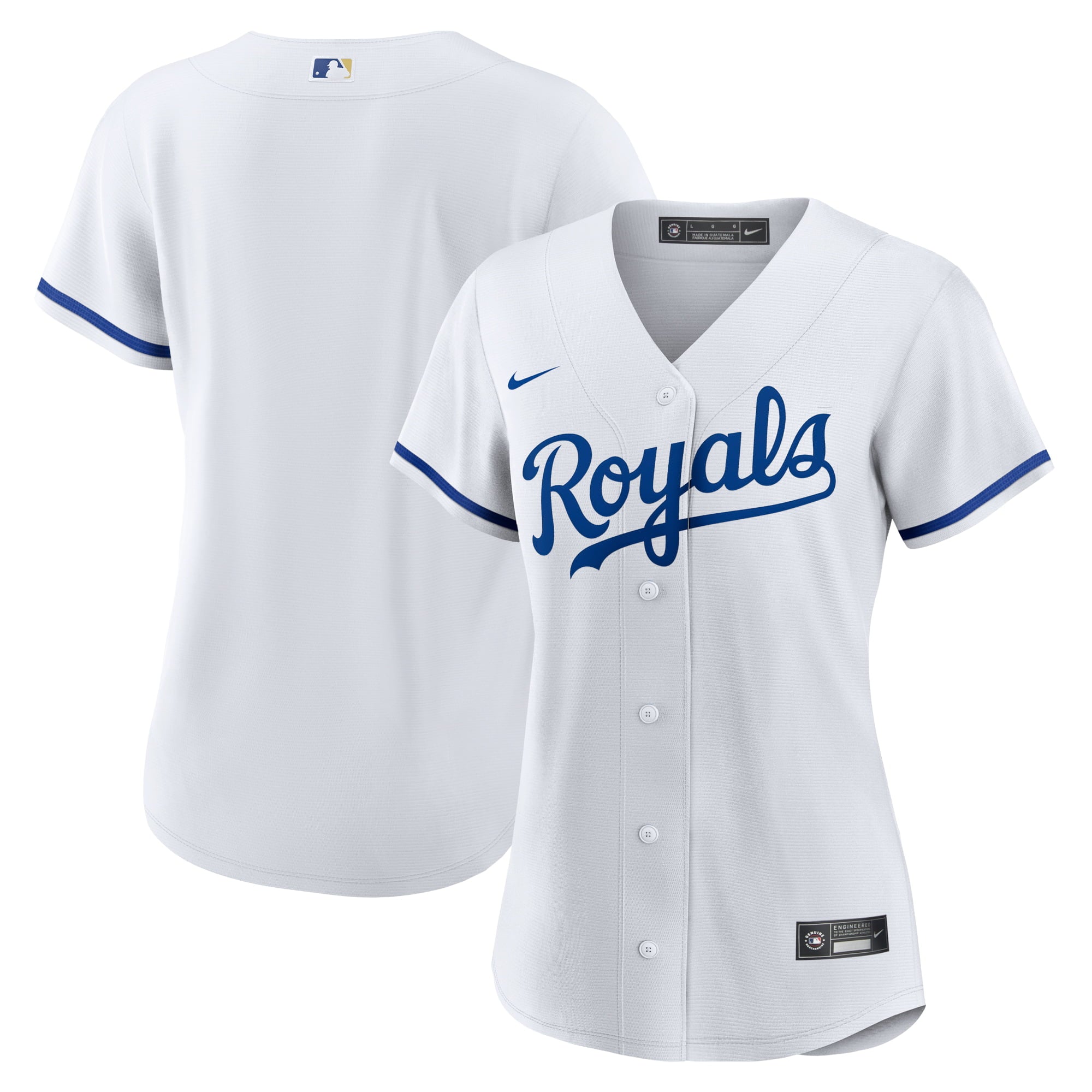 Women's Nike White Kansas City Royals Home Replica Team Logo Jersey - vstockx
