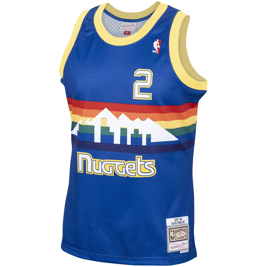 Men's Mitchell & Ness Alex English Royal Denver Nuggets 1987-88 Hardwood Classics Swingman Jersey - vstockx