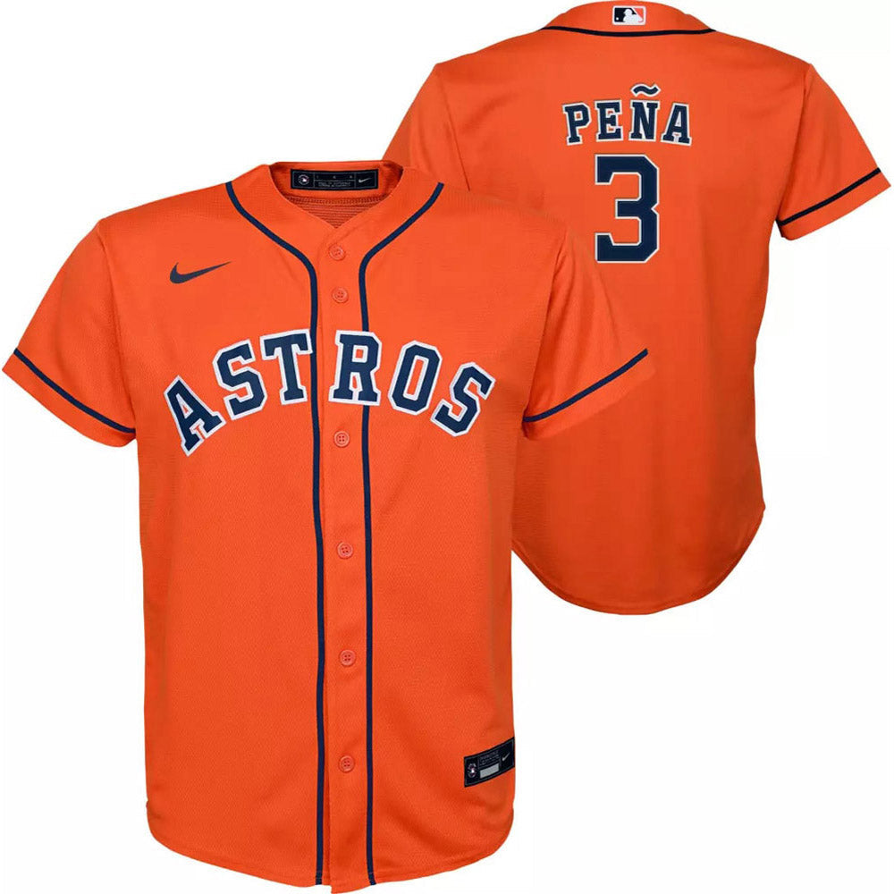 Youth Houston Astros Jeremy Pena Cool Base Replica Alternate Jersey - Orange - vstockx