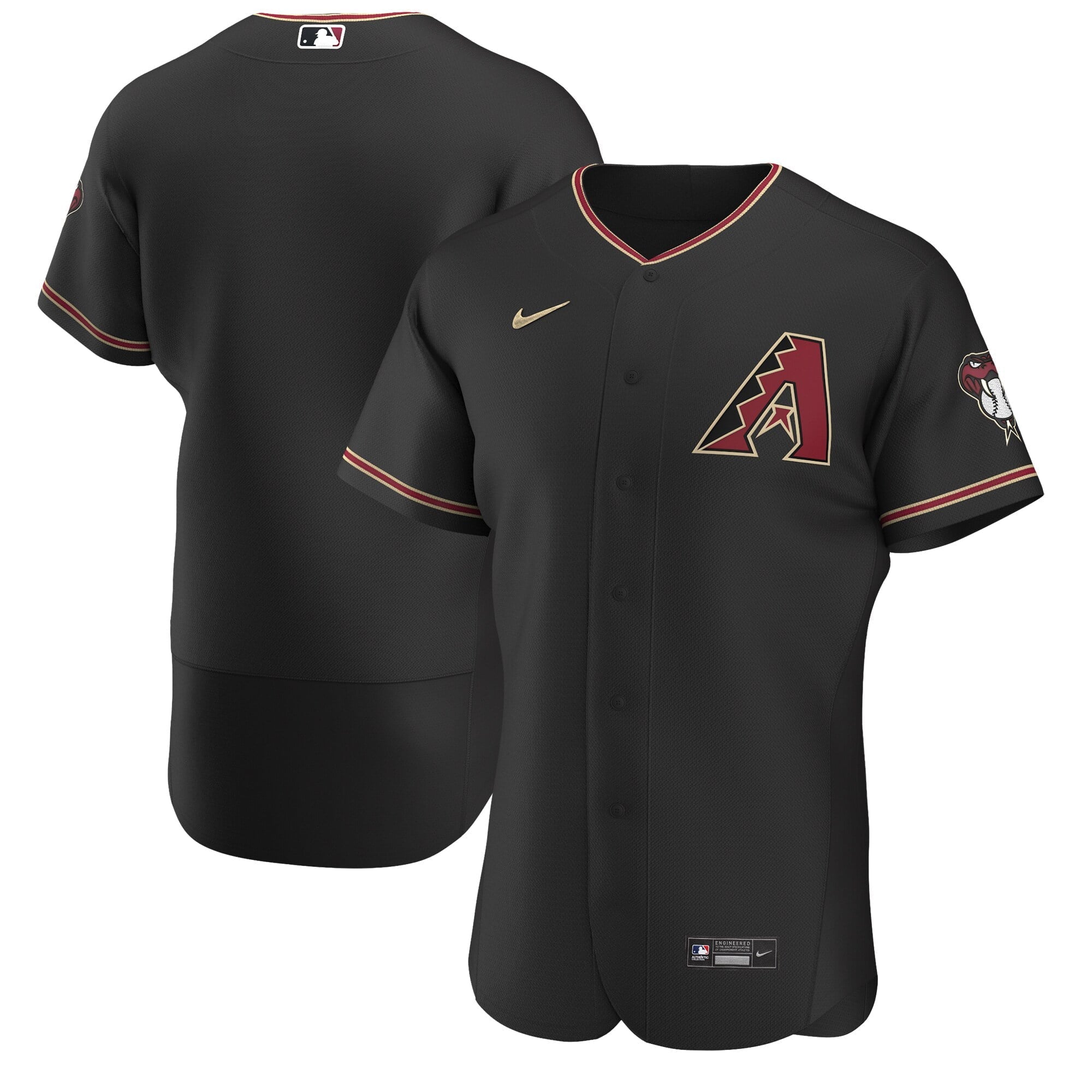 Men's Nike Black Arizona Diamondbacks Alternate Authentic Team Jersey - vstockx