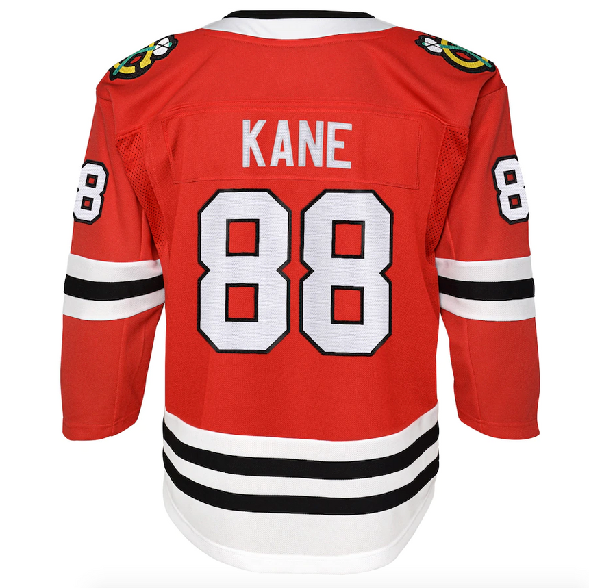 Youth Chicago Blackhawks Patrick Kane Red Home Premier Player Jersey (updated collar) - vstockx
