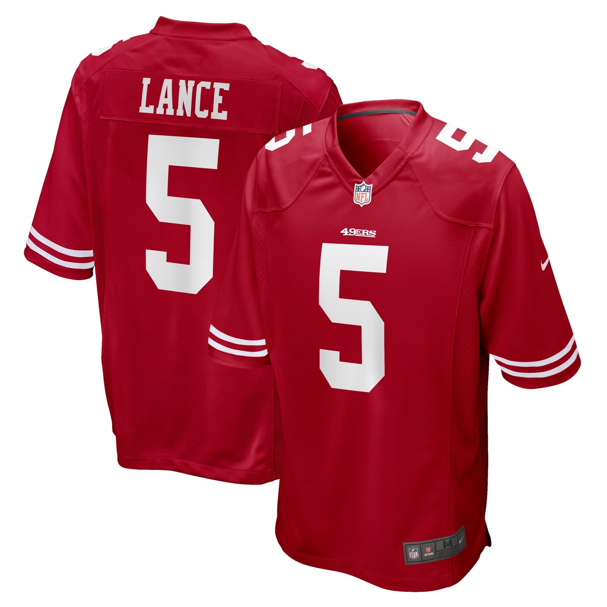 Men's Nike Trey Lance Scarlet San Francisco 49ers Game Jersey - vstockx