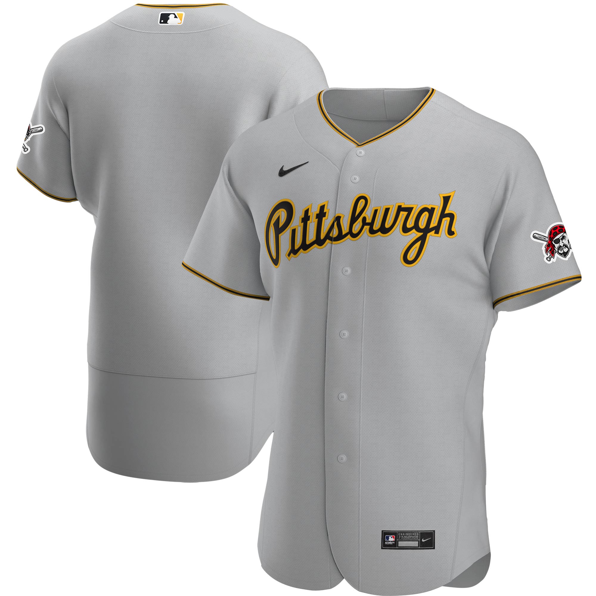 Pittsburgh Pirates Nike Road Authentic Team Jersey - Gray - vstockx
