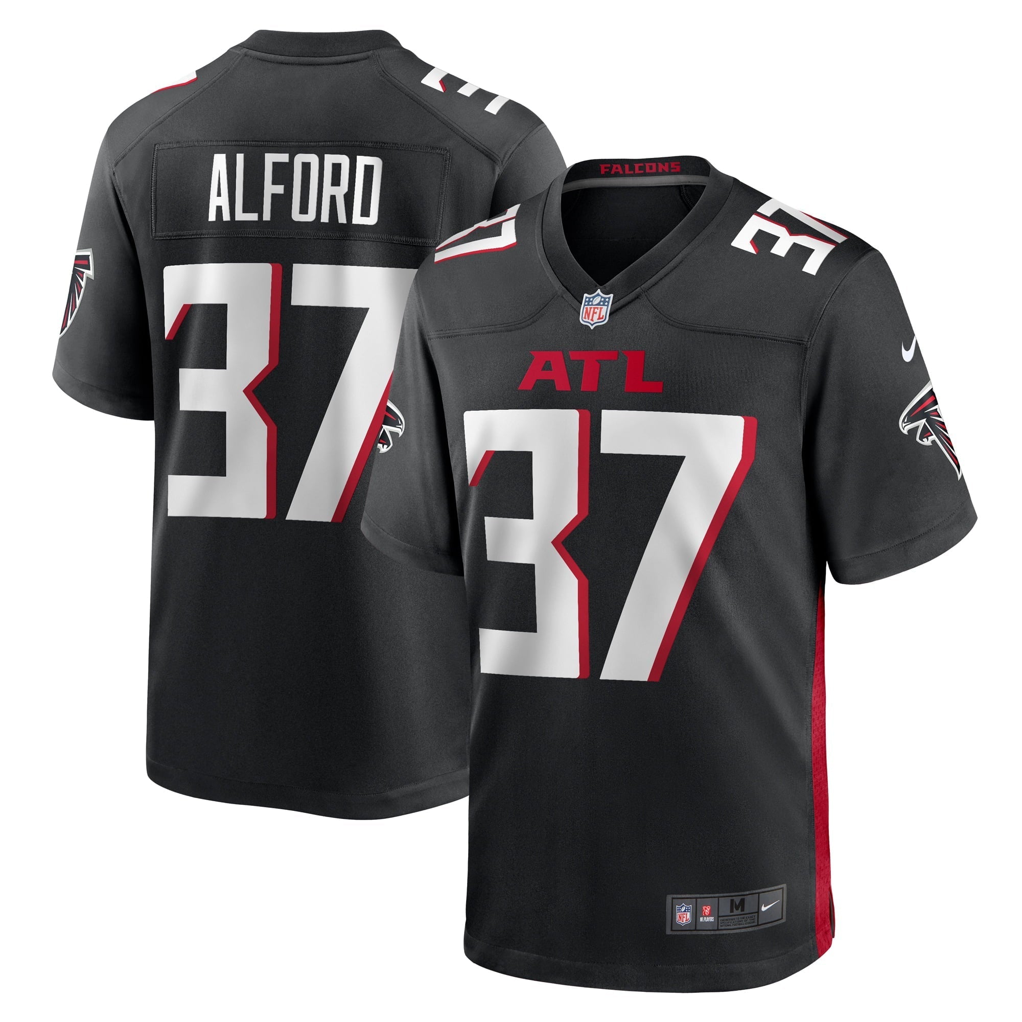 Men's Nike Dee Alford Black Atlanta Falcons Player Game Jersey - vstockx
