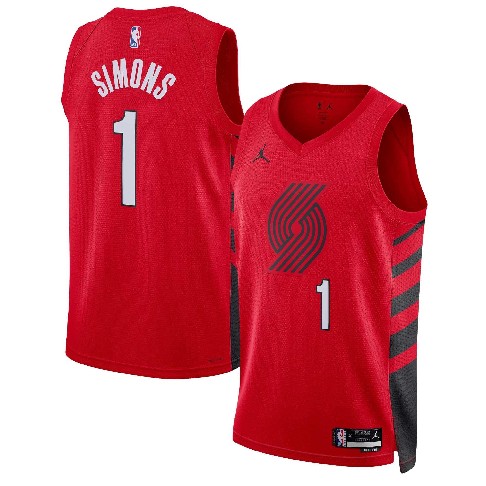 Anfernee Simons Portland Trail Blazers Jordans Brand Unisex Swingman Jersey - Statement Edition - Red - vstockx