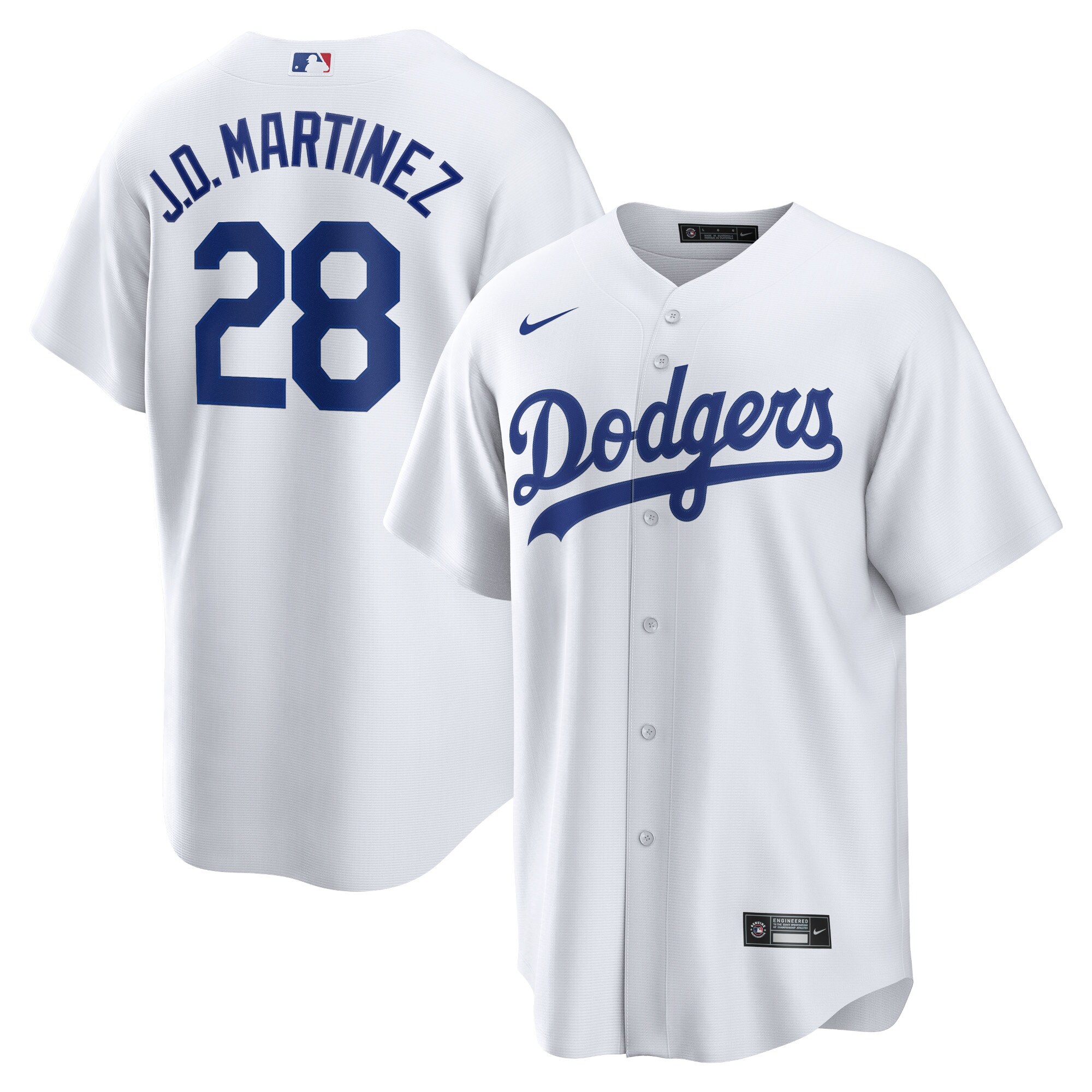 J.D. Martinez Los Angeles Dodgers Nike Home Replica Jersey - White - vstockx