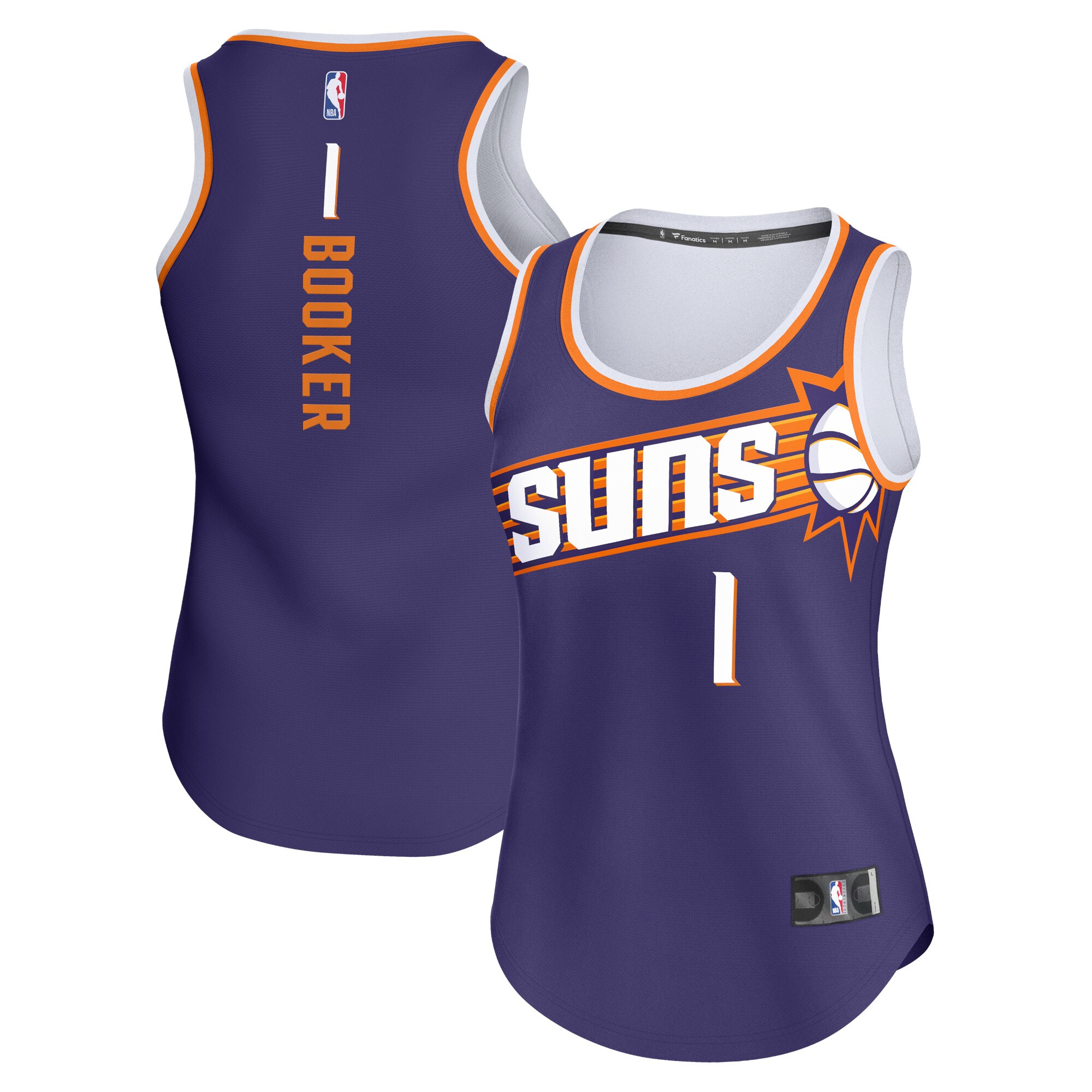 Devin Booker Phoenix Suns Fanatics Branded Women's Fast Break Player Jersey - Icon Edition - Purple - vstockx