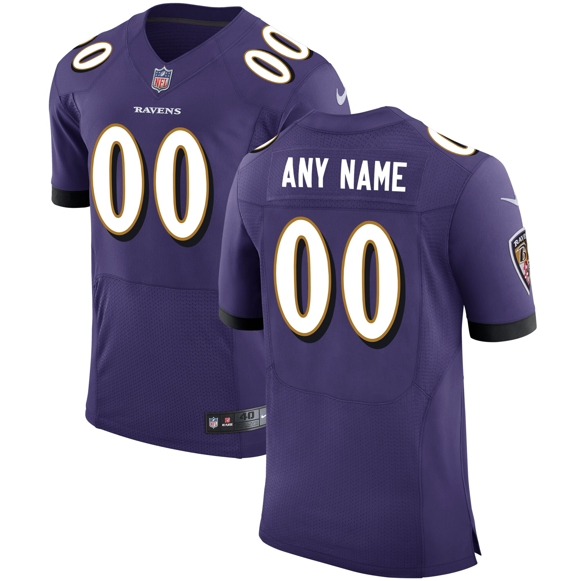 Baltimore Ravens Nike Speed Machine Custom Elite Jersey - Purple - vstockx