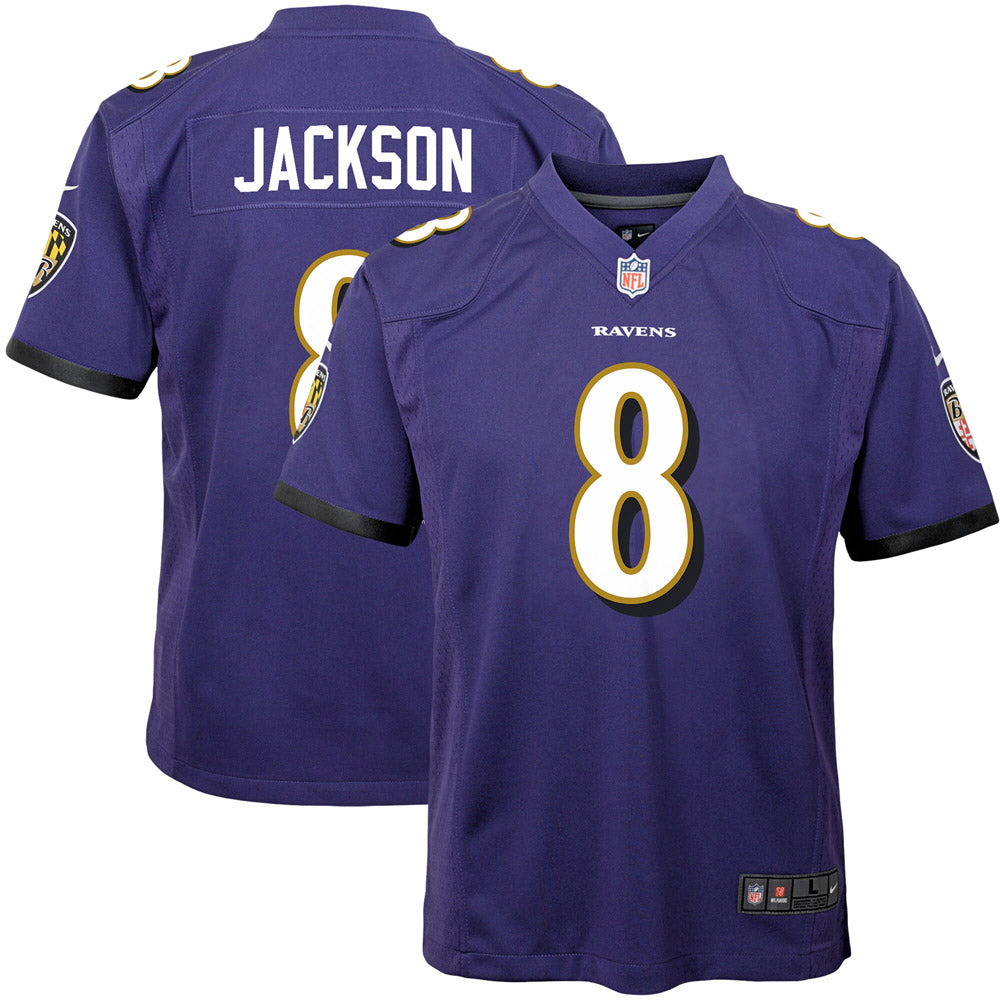 Youth Baltimore Ravens Lamar Jackson Game Jersey Purple - vstockx