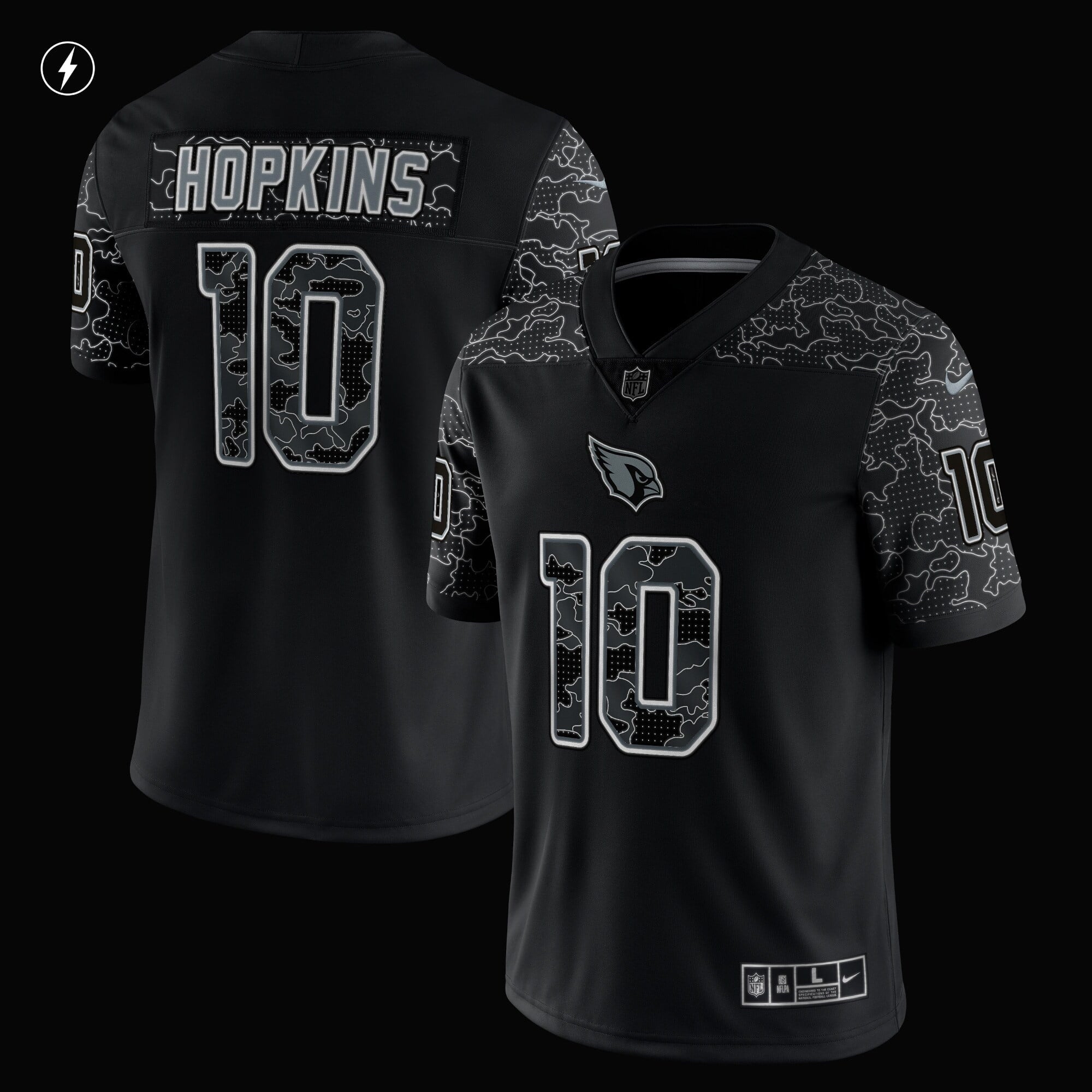 Men's Nike DeAndre Hopkins Black Arizona Cardinals RFLCTV Limited Jersey - vstockx
