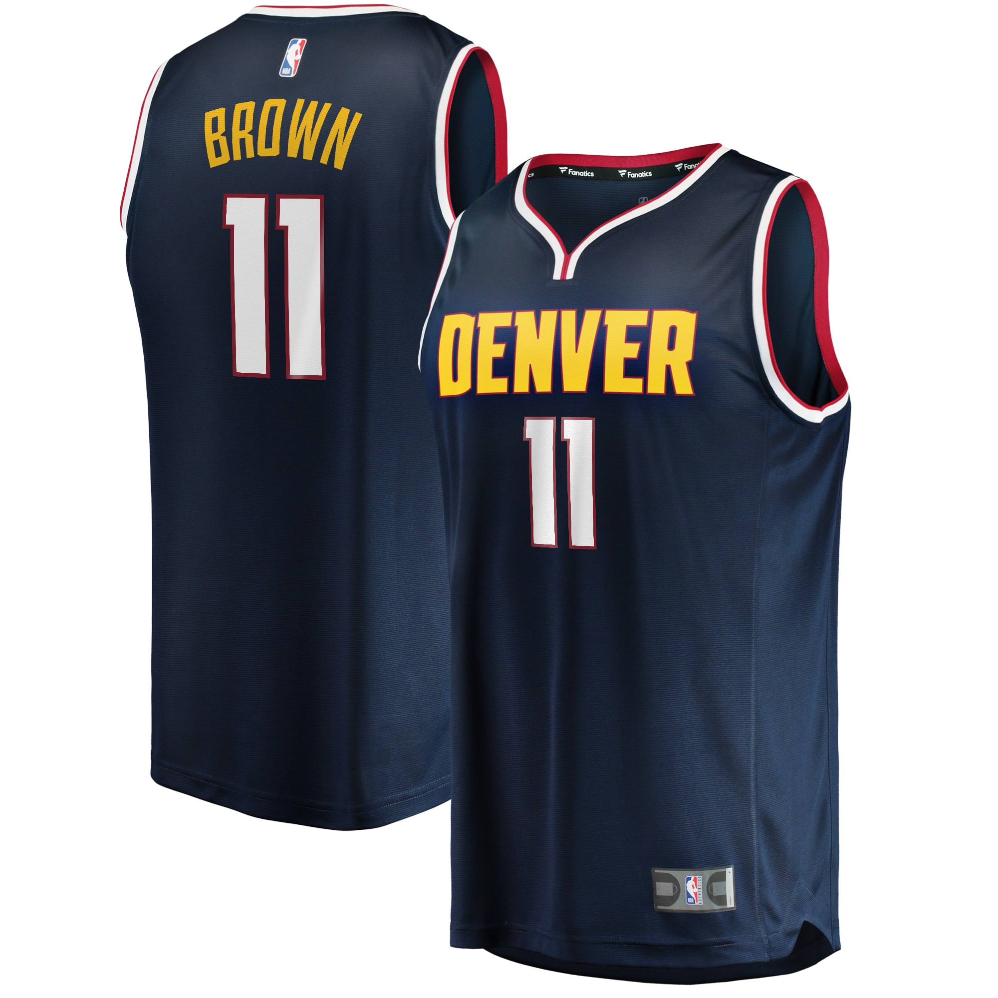 Bruce Brown Denver Nuggets Fanatics Branded Fast Break Replica Jersey - Icon Edition - Navy - vstockx