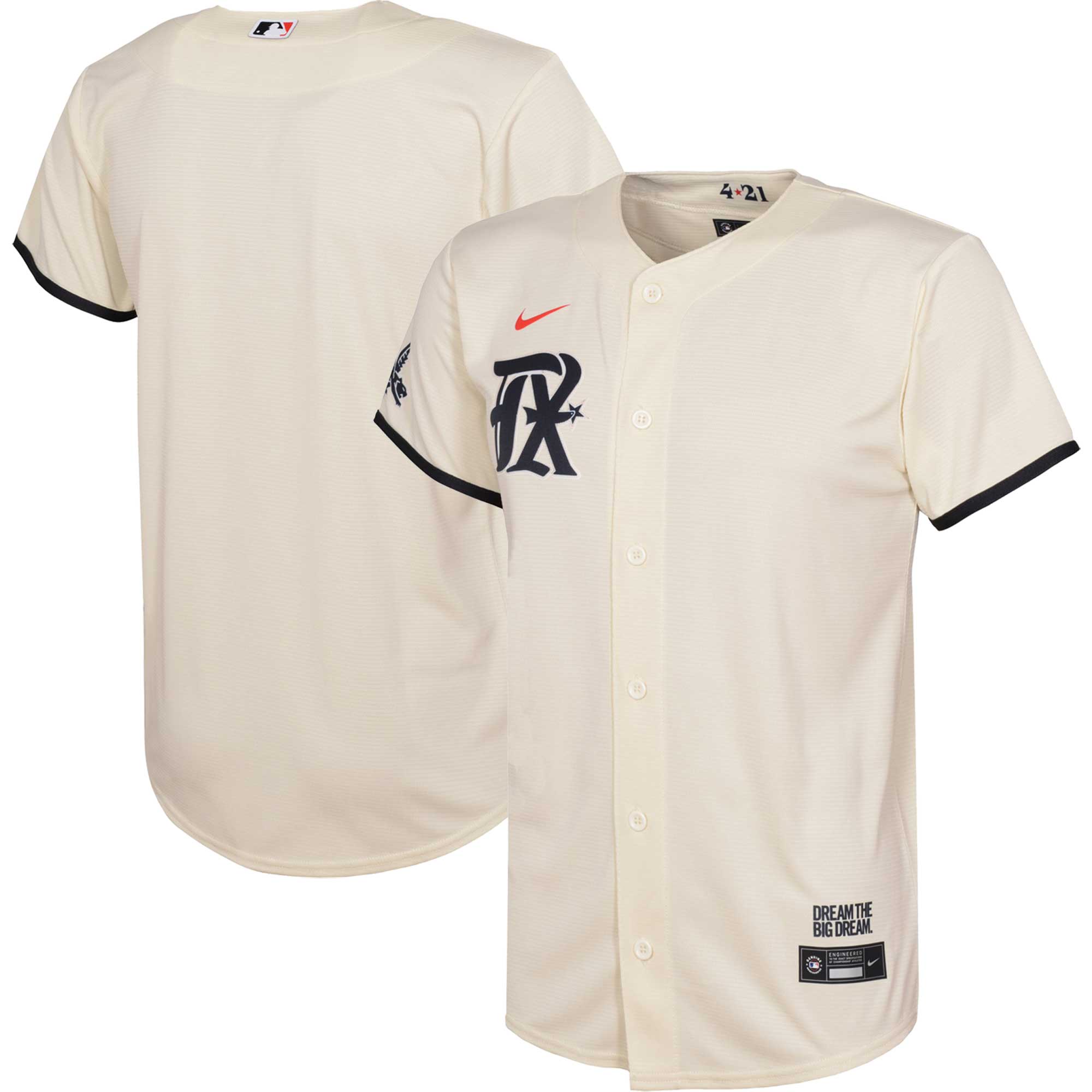 Texas Rangers Nike Infant 2023 City Connect Replica Jersey - Cream - vstockx