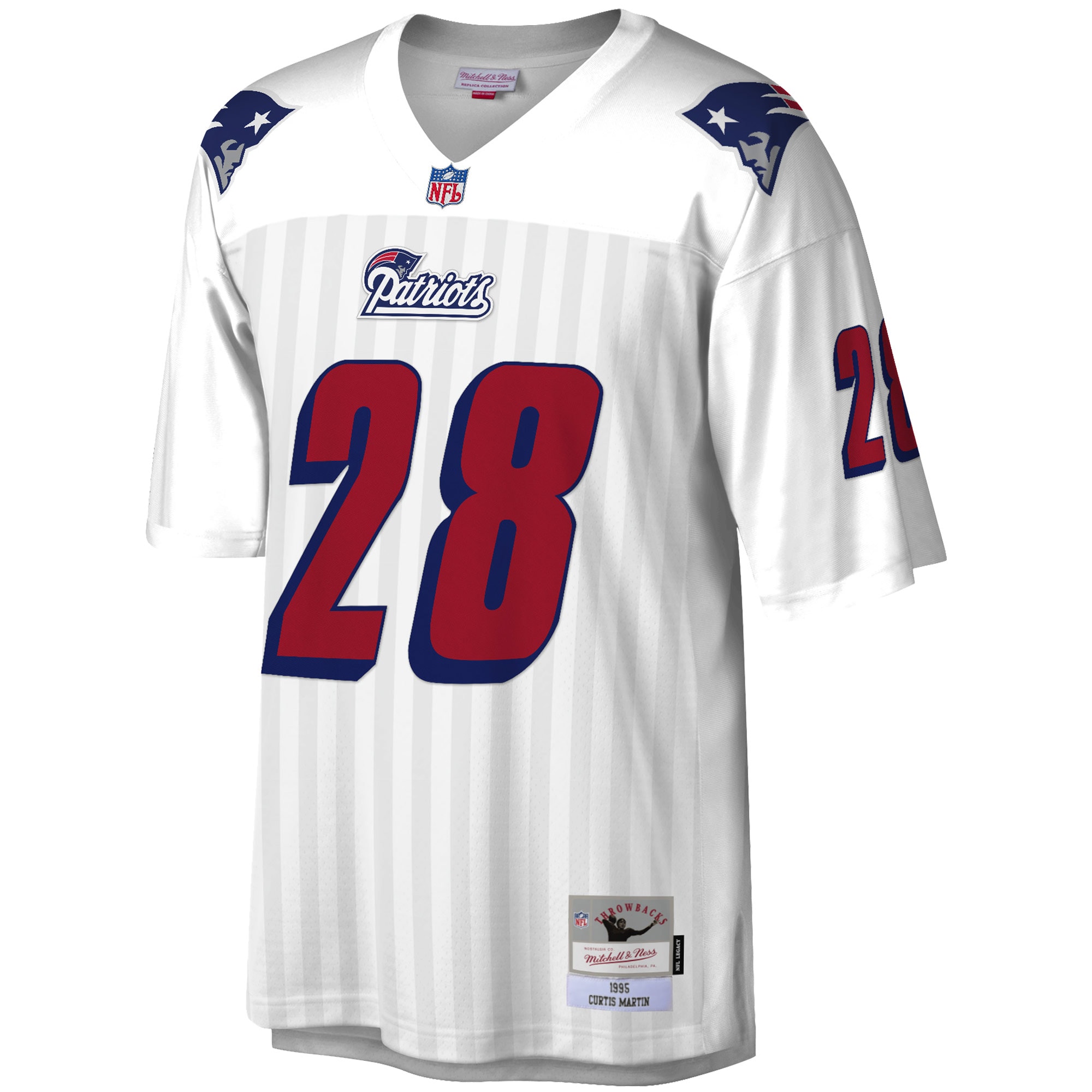 Curtis Martin New England Patriots Mitchell & Ness Legacy Replica Jersey - White - vstockx