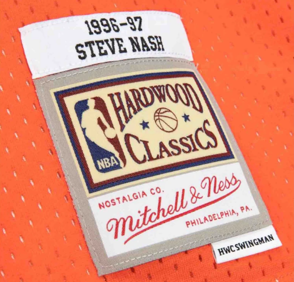 Men's Steve Nash Phoenix Suns Mitchell & Ness 1996-97 Hardwood Classics Reload 2.0 Swingman Jersey - Orange - vstockx