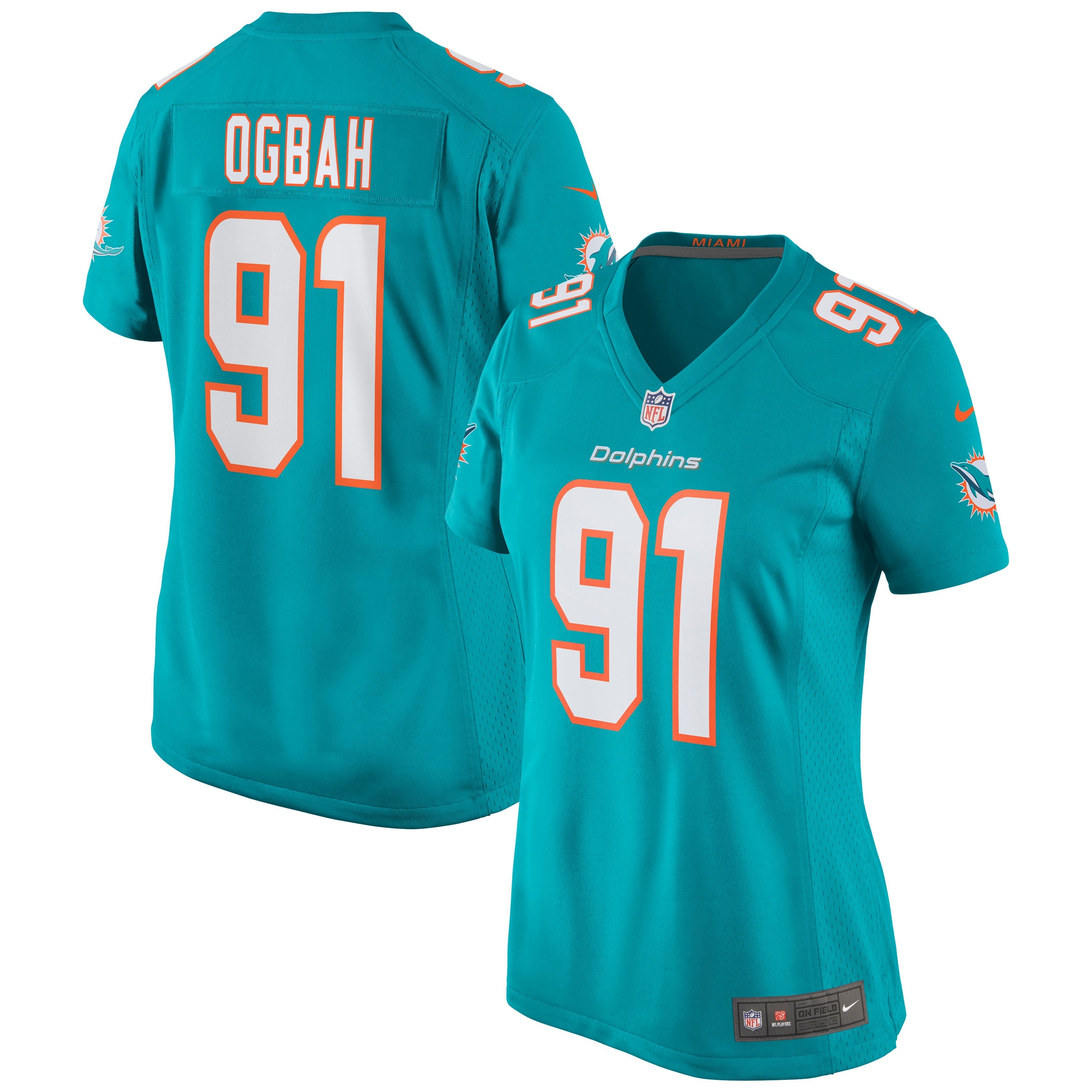 Women's Nike Emmanuel Ogbah Aqua Miami Dolphins Game Jersey - vstockx