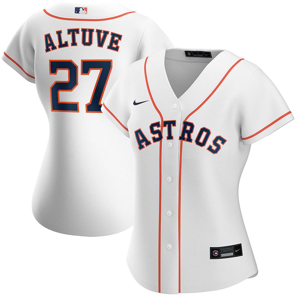 Womens Houston Astros Jose Altuve Cool Base Replica Jersey White - vstockx