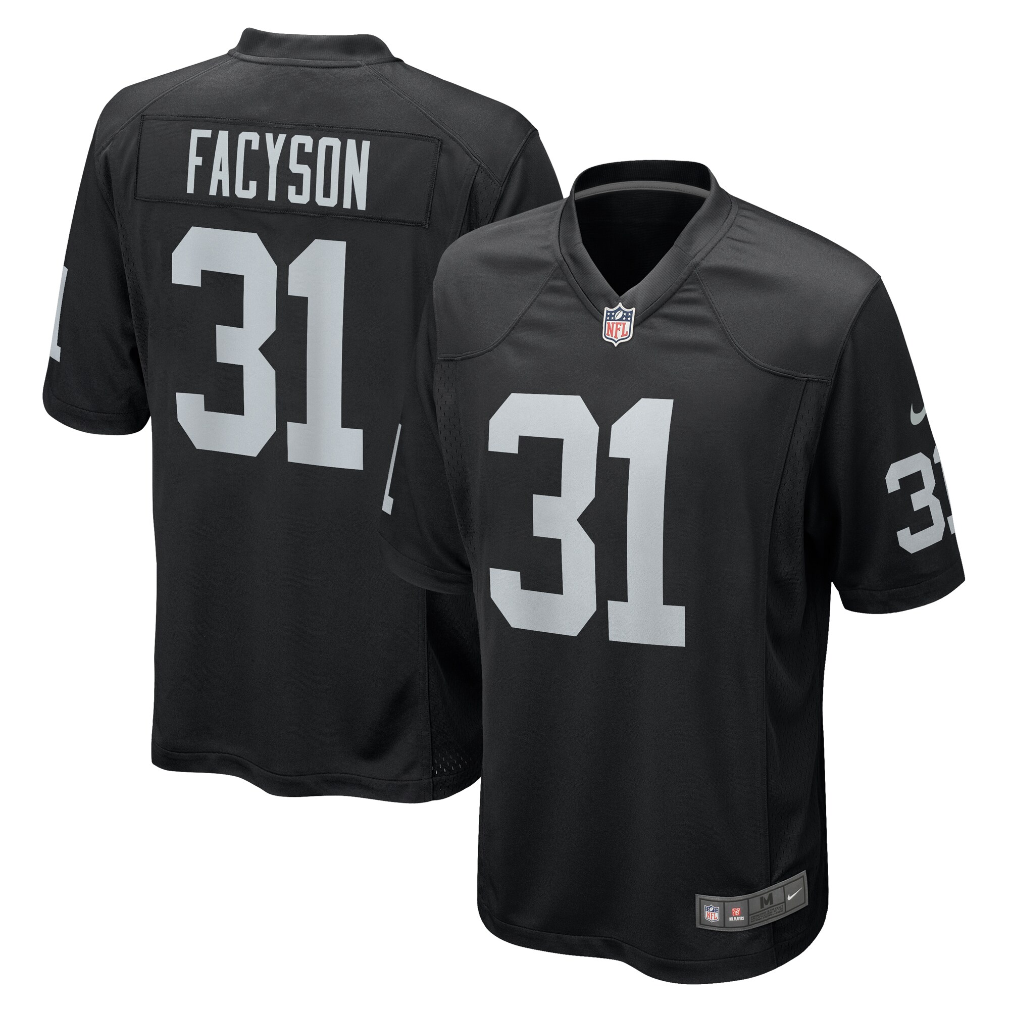 Brandon Facyson Las Vegas Raiders Nike Team Game Jersey - Black - vstockx