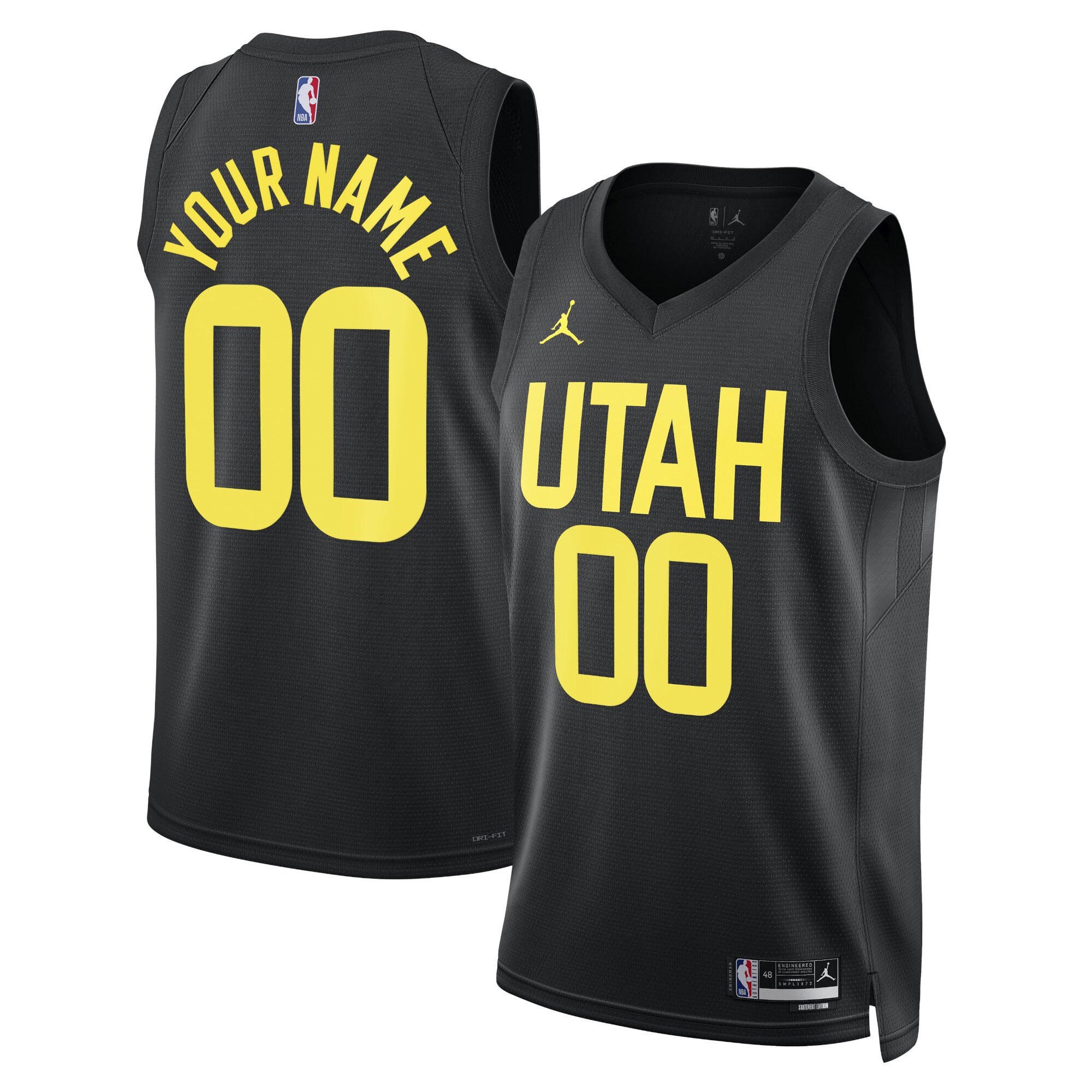 Utah Jazz Jordans Brand Unisex 2022/23 Swingman Custom Jersey - Statement Edition - Black - vstockx