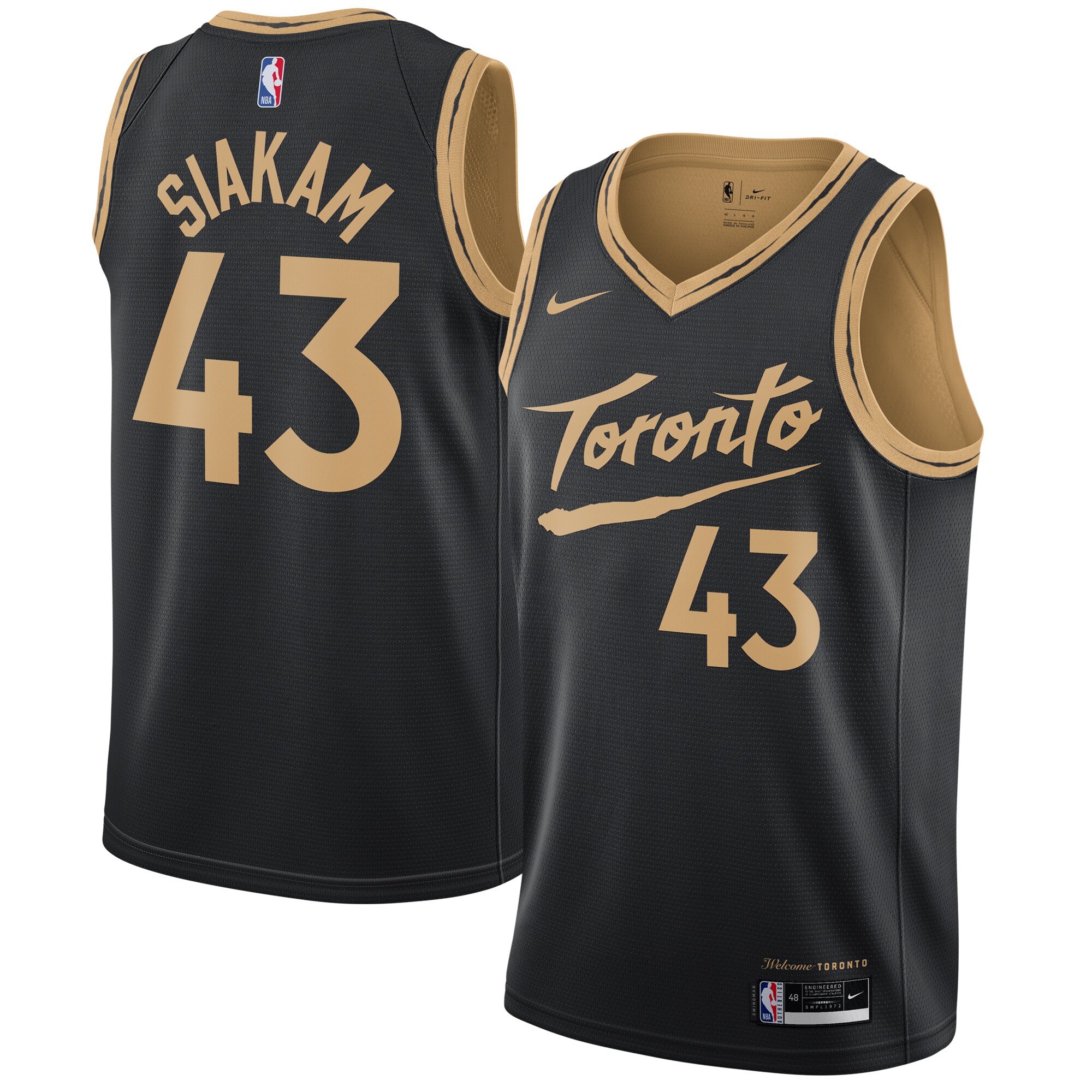 Pascal Siakam Toronto Raptors Nike 2020/21 Swingman Jersey Black - City Edition - vstockx