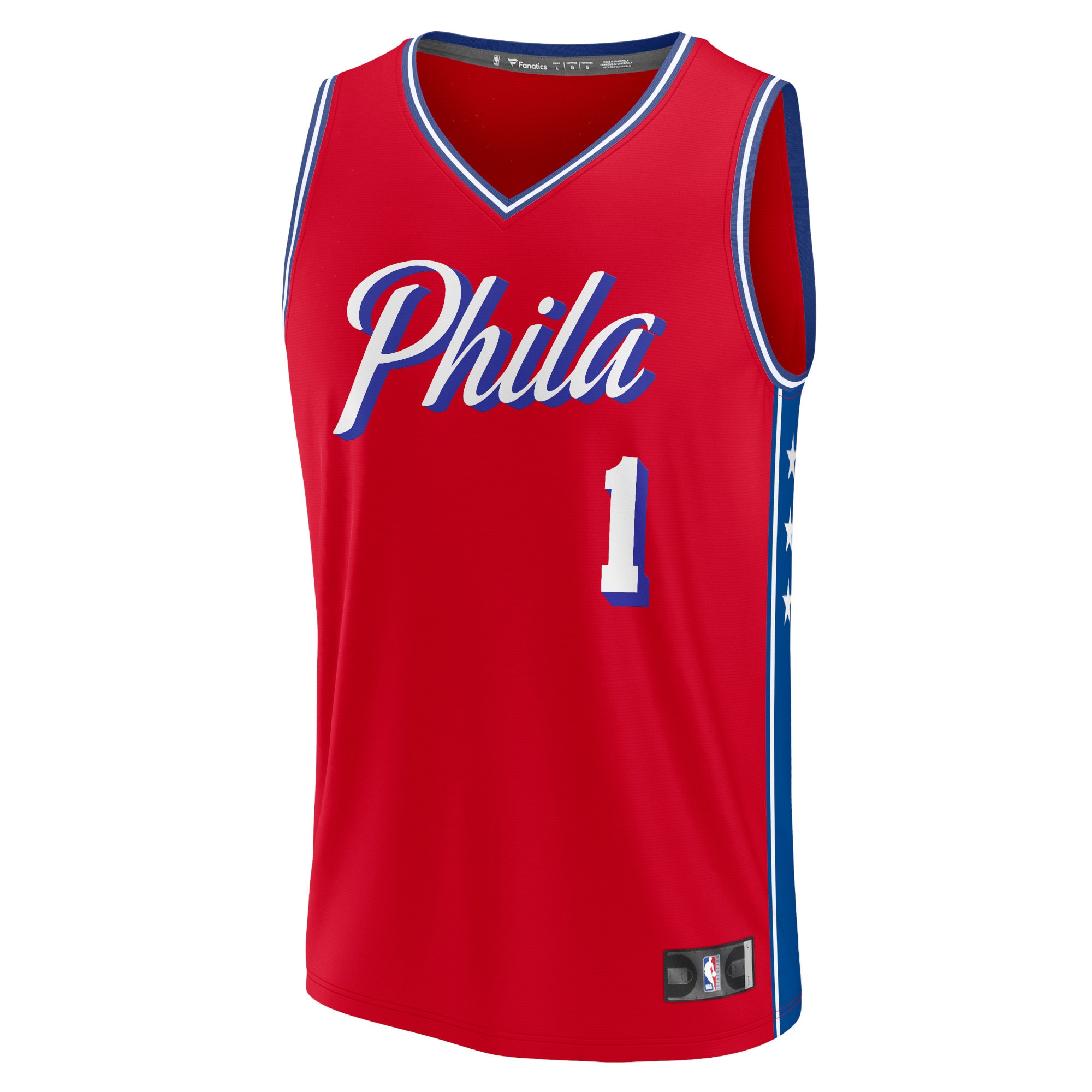 James Harden Philadelphia 76ers Fanatics Branded Fast Break Replica Player Jersey - Statement Edition - Red - vstockx