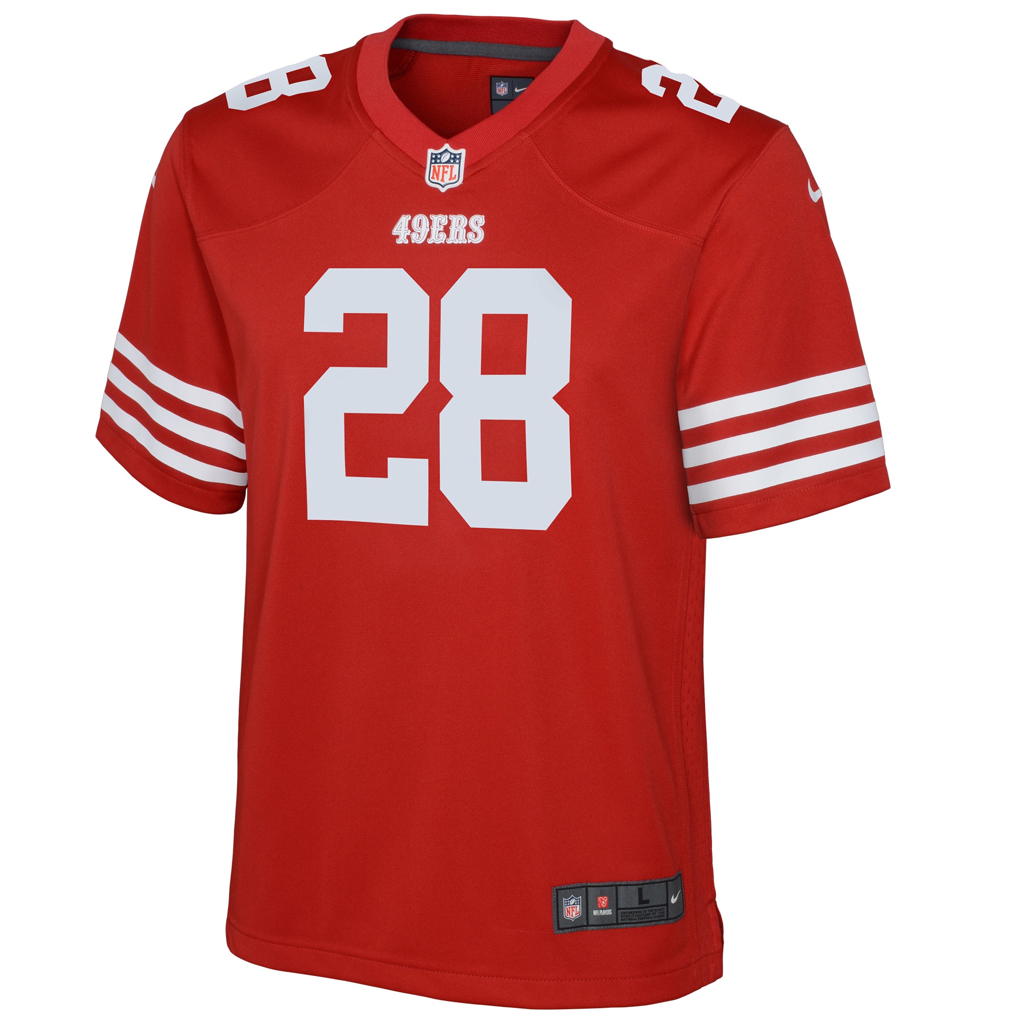 Trey Sermon San Francisco 49ers Nike Youth Game Jersey - Scarlet - vstockx