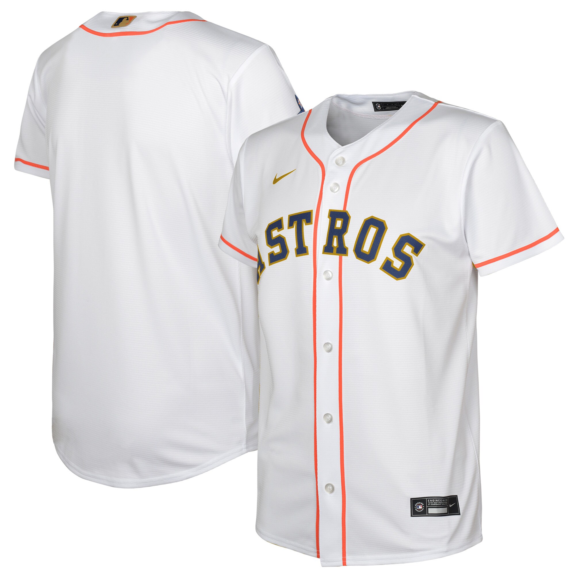 Houston Astros Nike Youth 2023 Gold Collection Replica Jersey - White/Gold - vstockx
