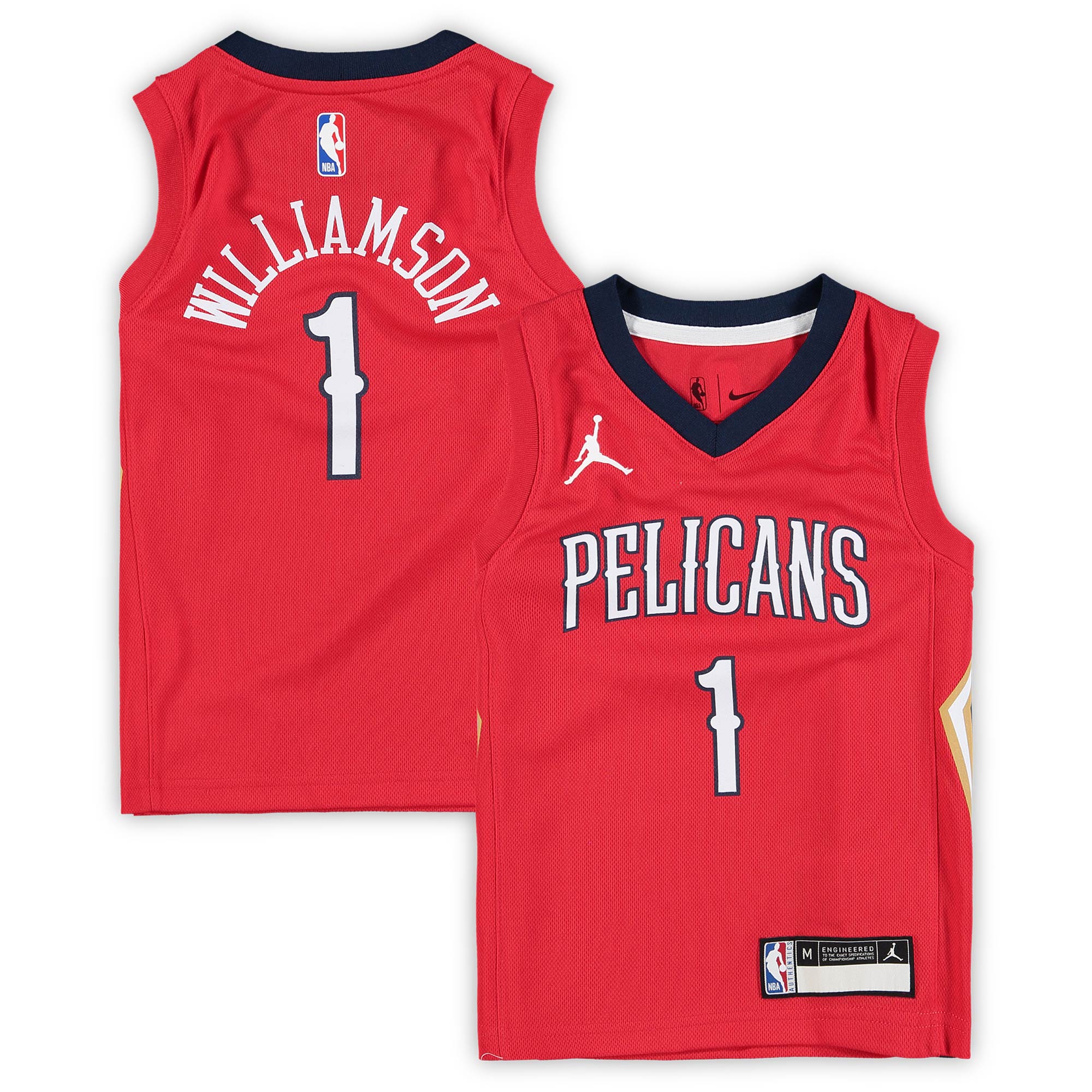 Zion Williamson New Orleans Pelicans Jordans Brand Preschool 2020/21 Fast Break Replica Jersey - Statement Edition - Red - vstockx