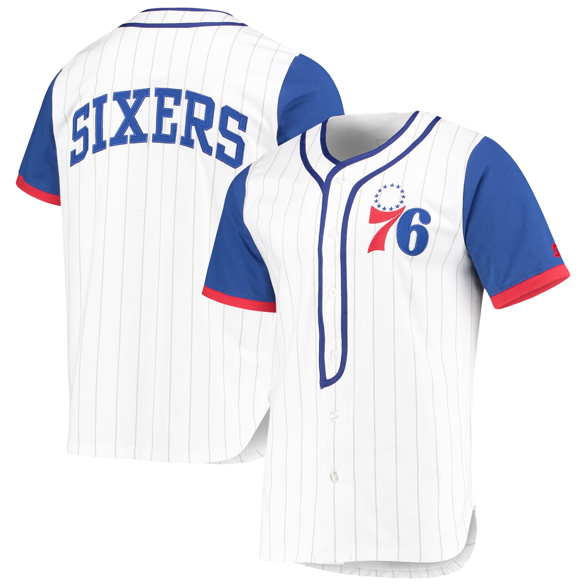 Philadelphia 76ers Starter Scout Baseball Fashion Jersey - White - vstockx