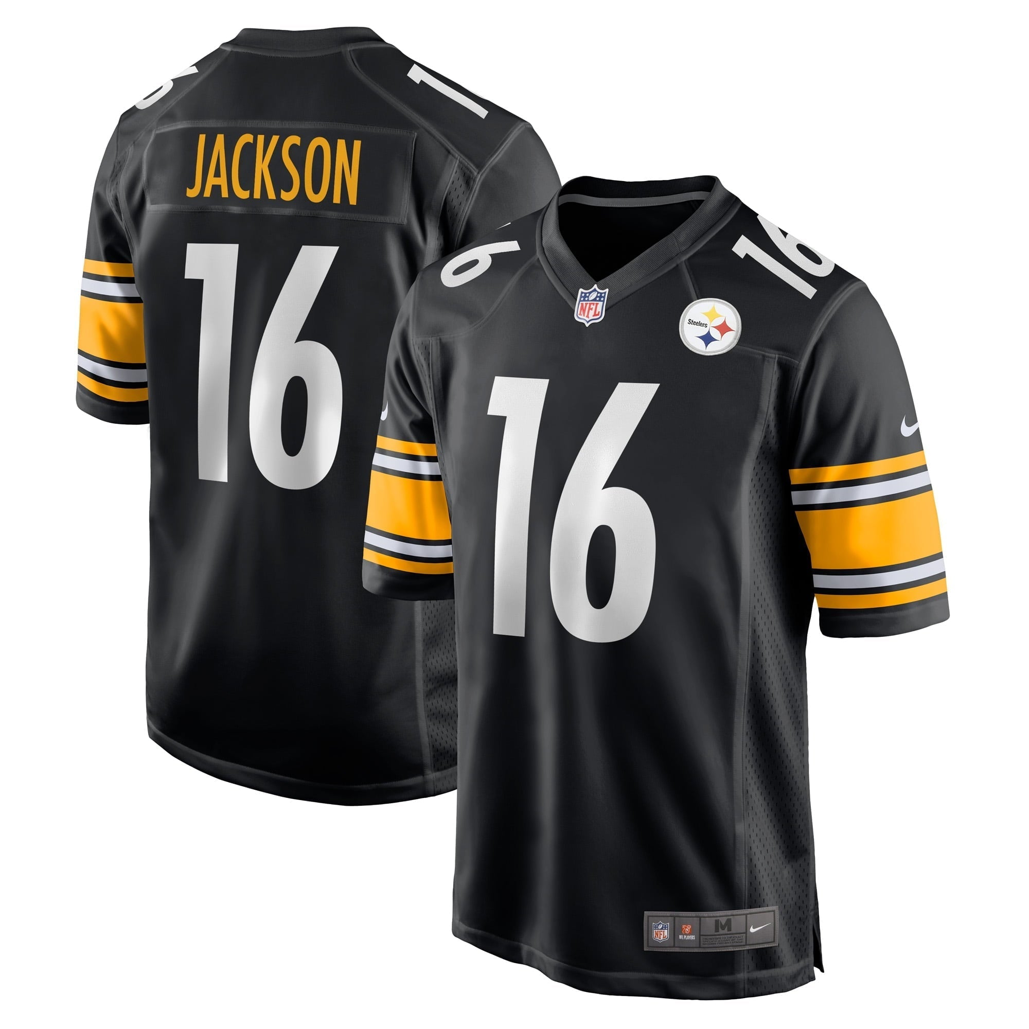 Men's Nike Josh Jackson Black Pittsburgh Steelers Game Player Jersey - vstockx