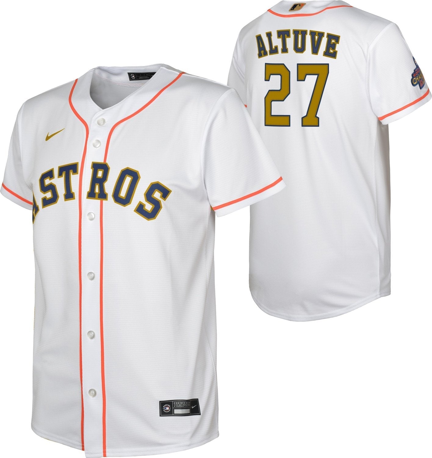 Nike Youth Houston Astros Gold Jose Altuve Replica Jersey - vstockx