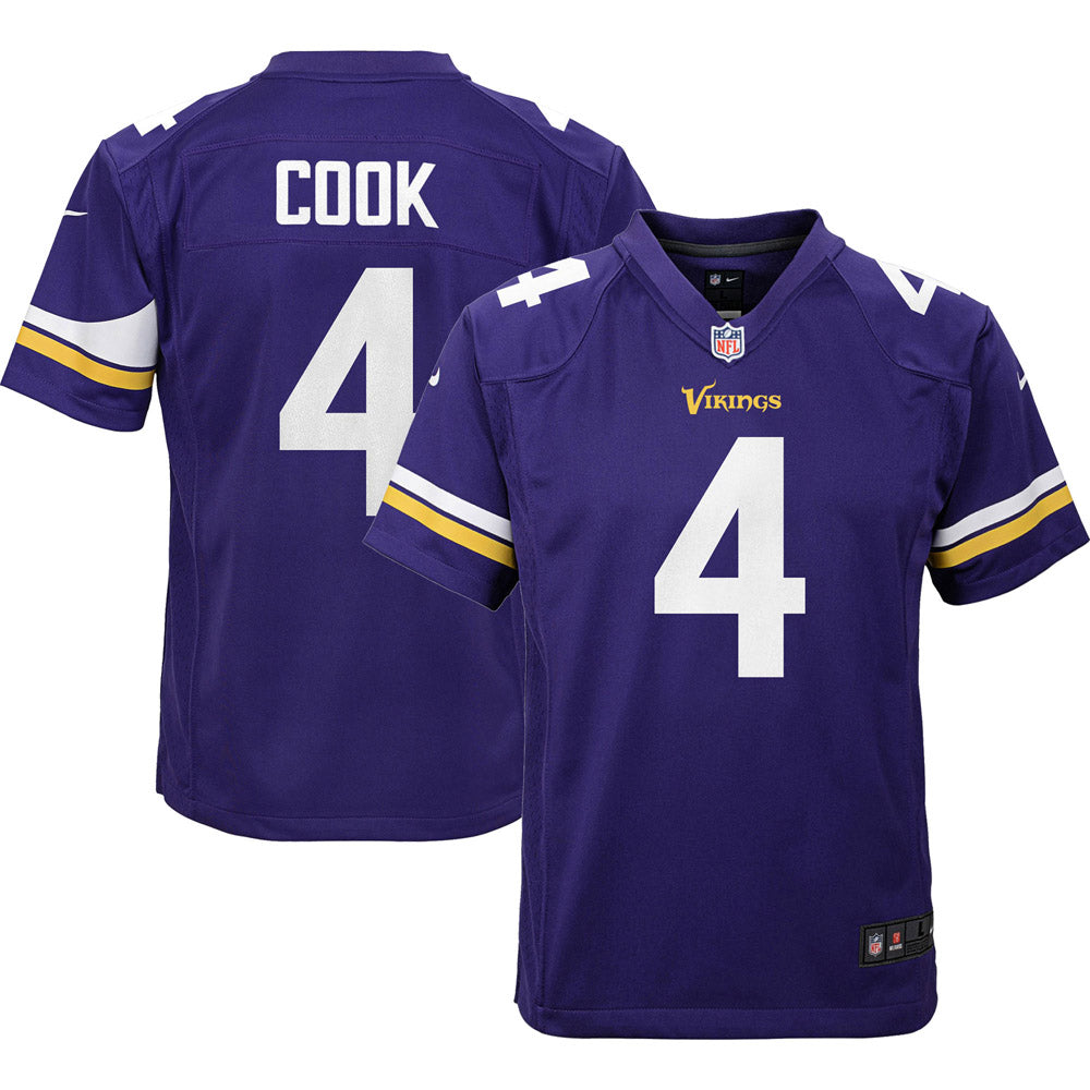 Youth Minnesota Vikings Dalvin Cook Team Game Jersey Purple - vstockx