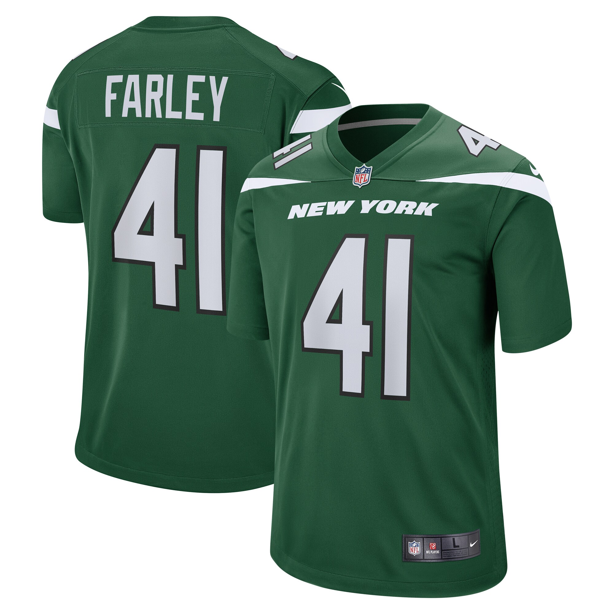 Matthias Farley New York Jets Nike Game Jersey - Gotham Green - vstockx