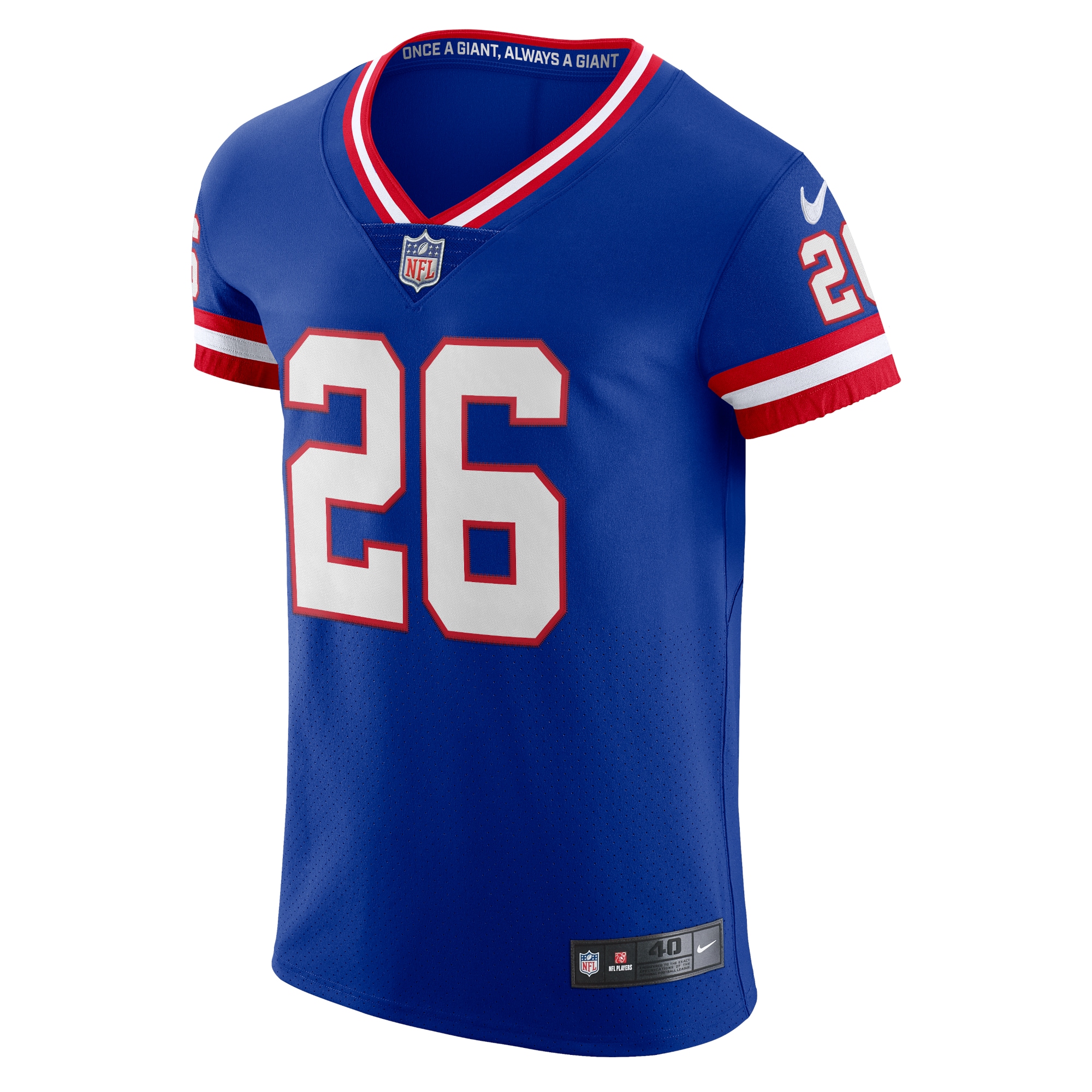 Saquon Barkley New York Giants Nike Classic Vapor Elite Player Jersey - Royal - vstockx