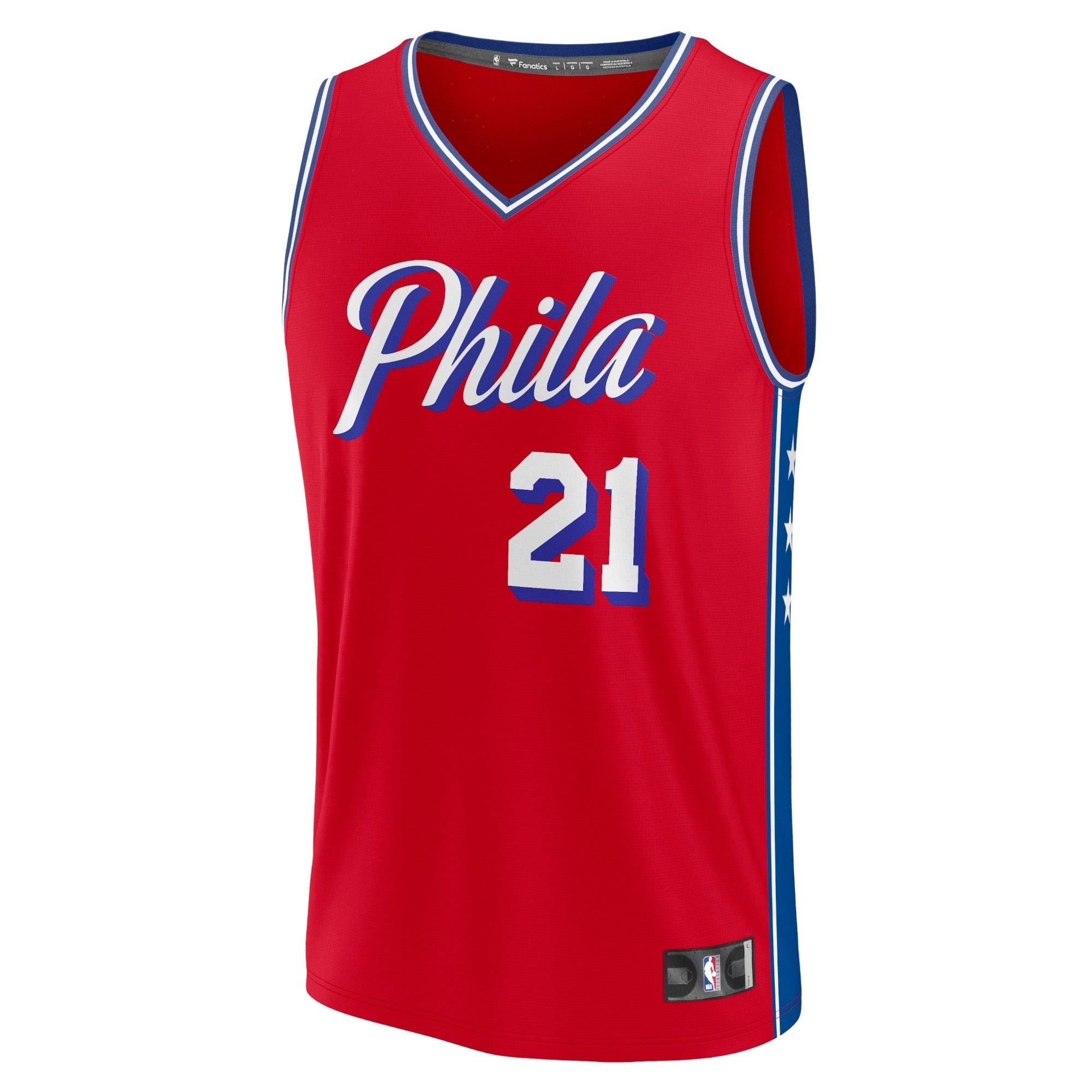 Men's Fanatics Branded Joel Embiid Red Philadelphia 76ers Fast Break Replica Player Jersey - Statement Edition - vstockx