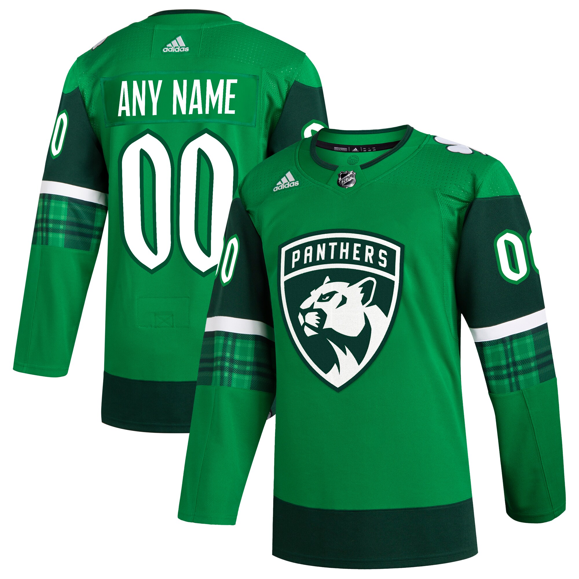 Florida Panthers adidas St. Patrick's Day Authentic Custom Jersey - Kelly Green - vstockx