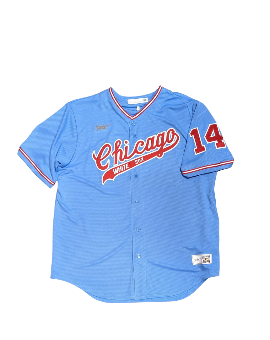 Men's Bill Melton Chicago White Sox Cooperstown Road Powder Blue/Red 1972 Premium Stitch Replica Jersey - vstockx