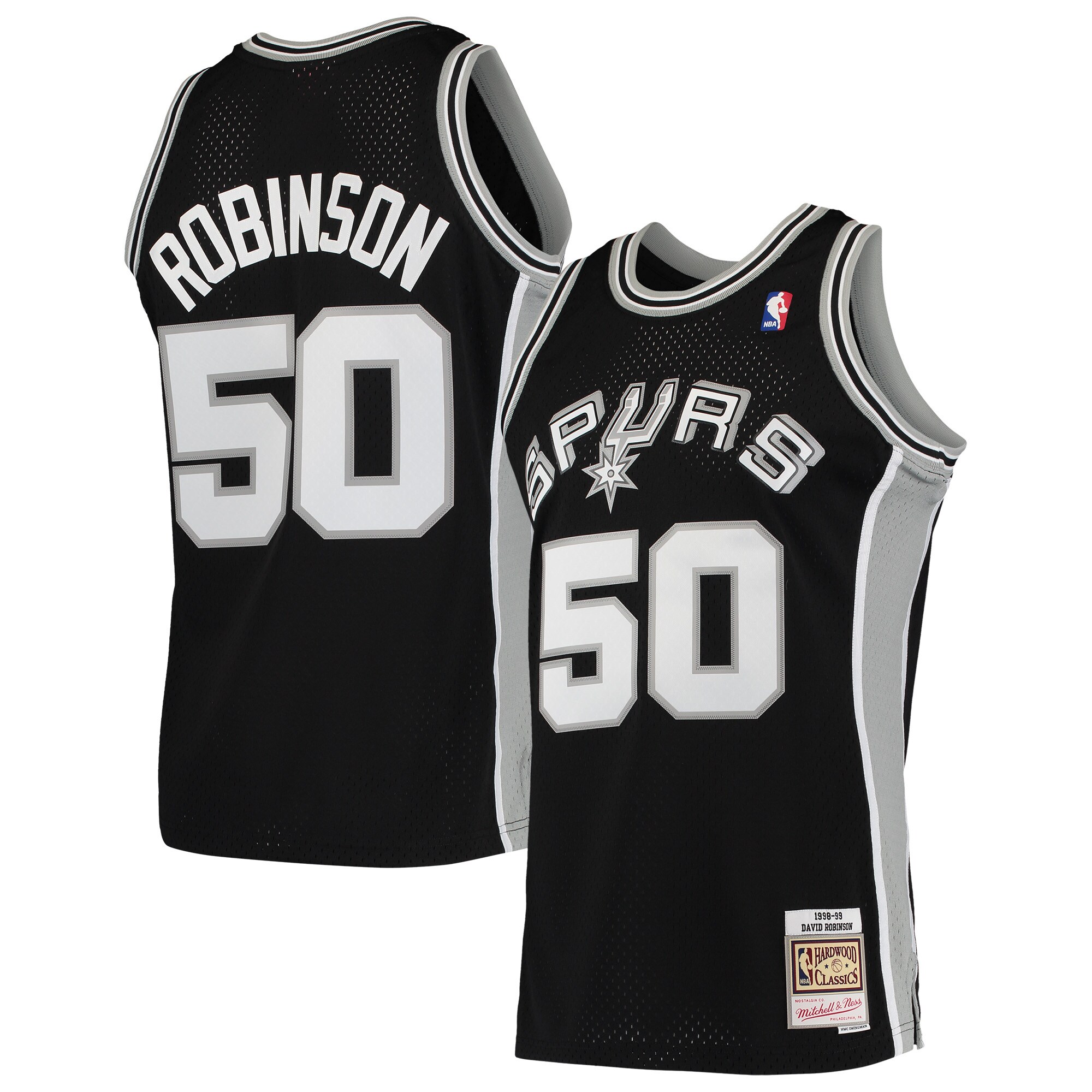 David Robinson San Antonio Spurs Mitchell & Ness Hardwood Classics Swingman Jersey - Black - vstockx