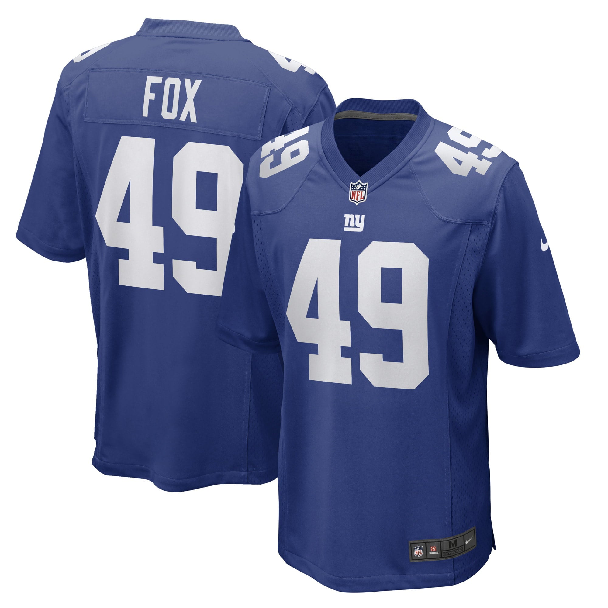 Men's Nike Tomon Fox Royal New York Giants Game Player Jersey - vstockx