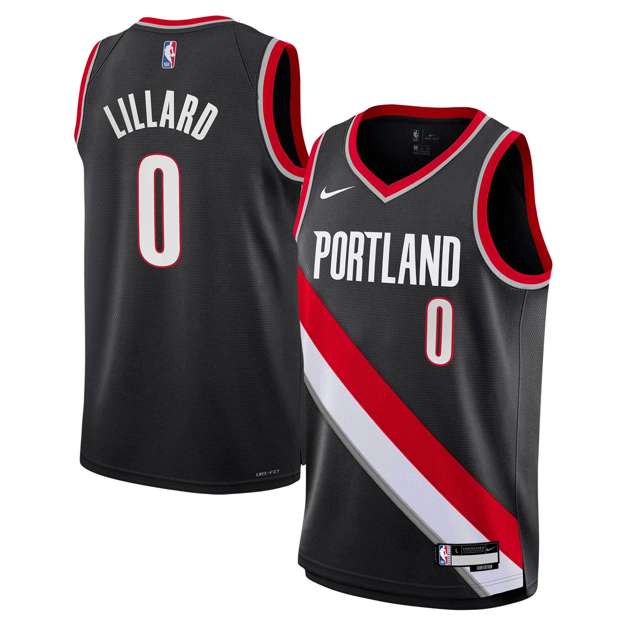 Damian Lillard Portland Trail Blazers Nike Youth Swingman Jersey - Icon Edition - Black - vstockx