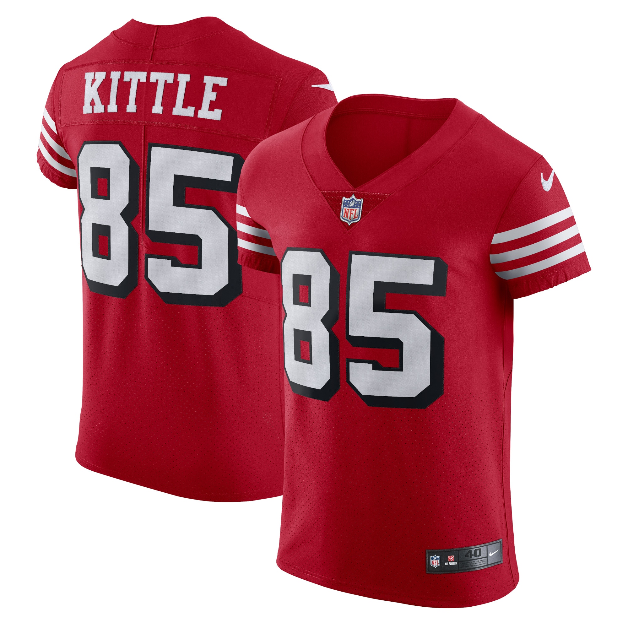 George Kittle San Francisco 49ers Nike Alternate Vapor Elite Jersey - Scarlet - vstockx