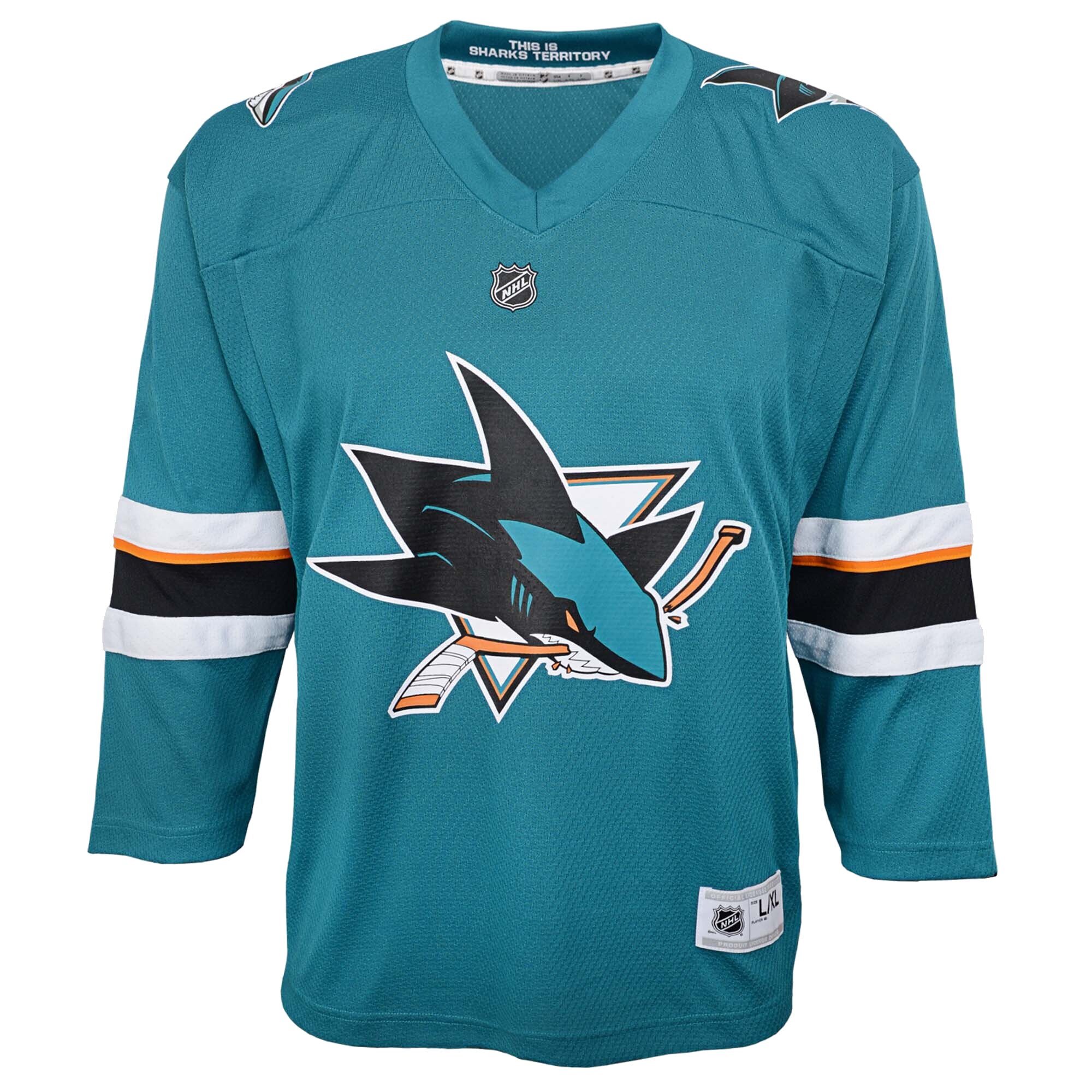 San Jose Sharks Youth Home Replica Blank Jersey - Teal - vstockx
