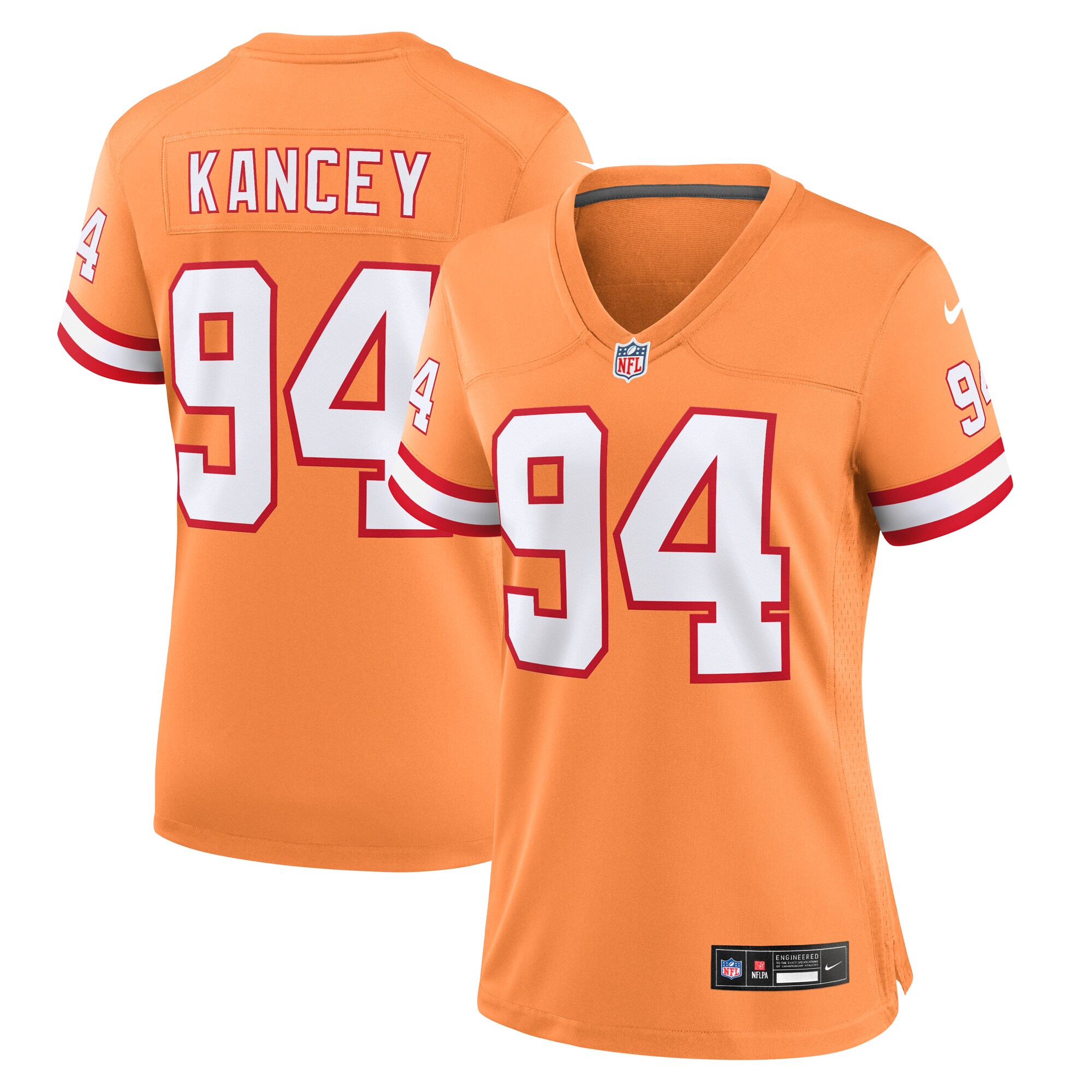Calijah Kancey Tampa Bay Buccaneers Nike Women's Alternate Team Game Jersey - Orange - vstockx