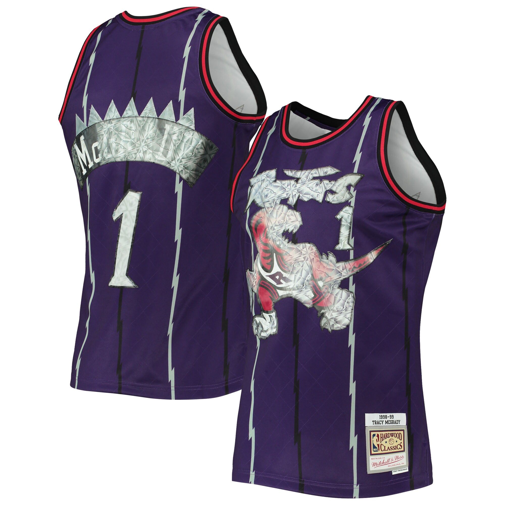 Tracy McGrady Toronto Raptors Mitchell & Ness 1996-97 Hardwood Classics NBA 75th Anniversary Diamond Swingman Jersey - Purple - vstockx