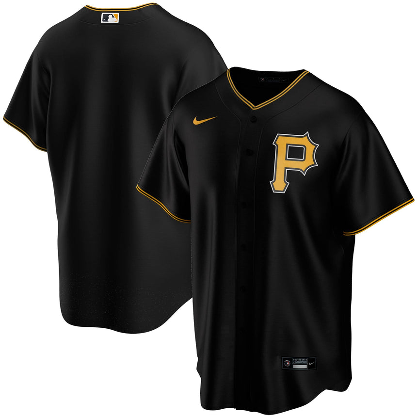 Men's Pittsburgh Pirates Black Alternate Replica Team Jersey - vstockx