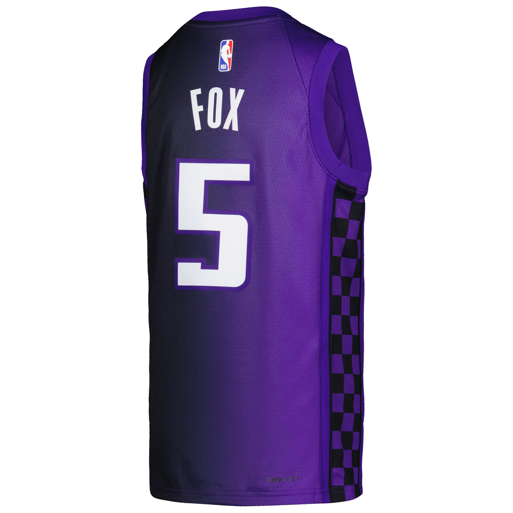 De'Aaron Fox Sacramento Kings Jordans Brand Youth Swingman Jersey - Statement Edition - Purple - vstockx