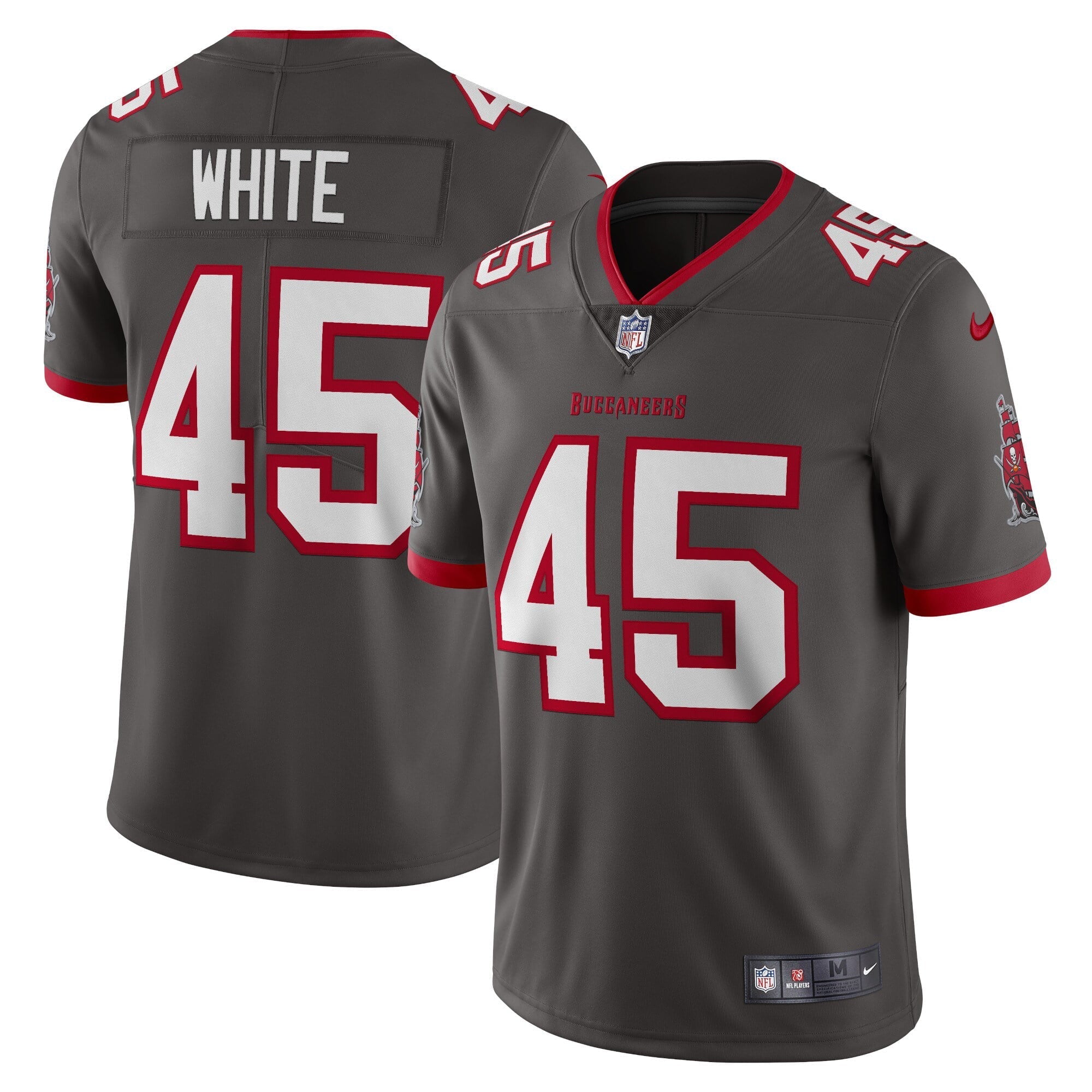 Men's Nike Devin White Pewter Tampa Bay Buccaneers Vapor Limited Jersey - vstockx