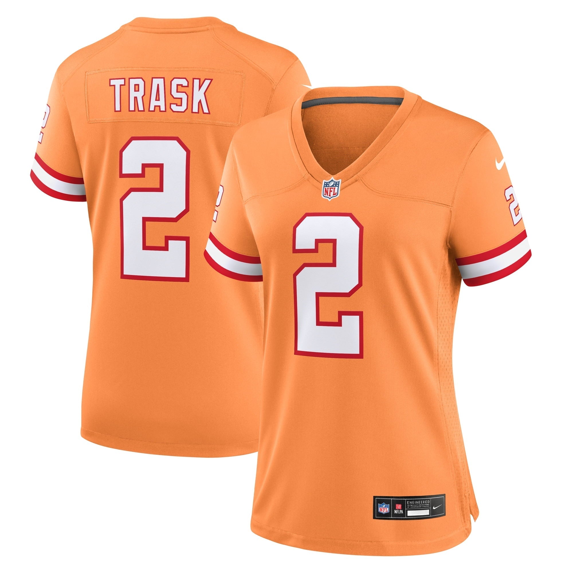 Women's Nike Kyle Trask Orange Tampa Bay Buccaneers Throwback Game Jersey - vstockx