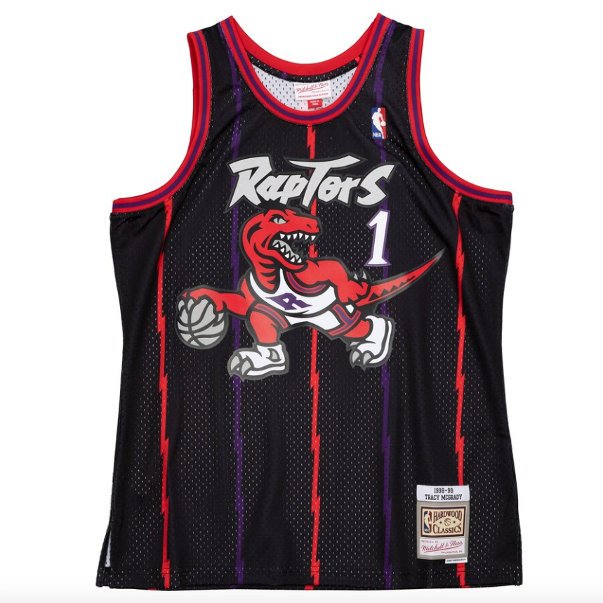 Men's Tracy McGrady Toronto Raptors Mitchell & Ness 1998-99 Hardwood Classics Reload 2.0 Swingman Jersey - Black - vstockx