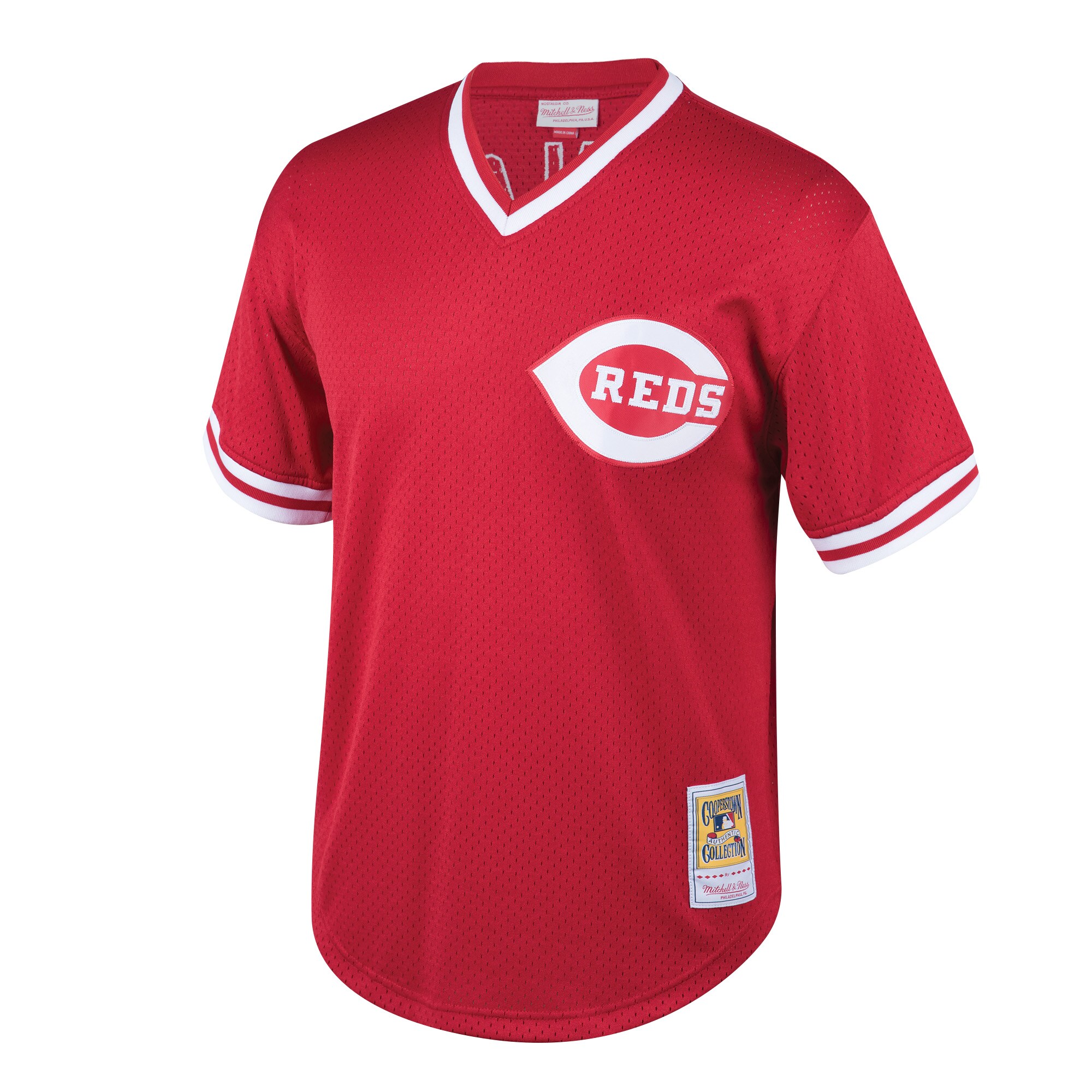 Johnny Bench Cincinnati Reds Mitchell & Ness Youth Cooperstown Collection Mesh Batting Practice Jersey - Red - vstockx